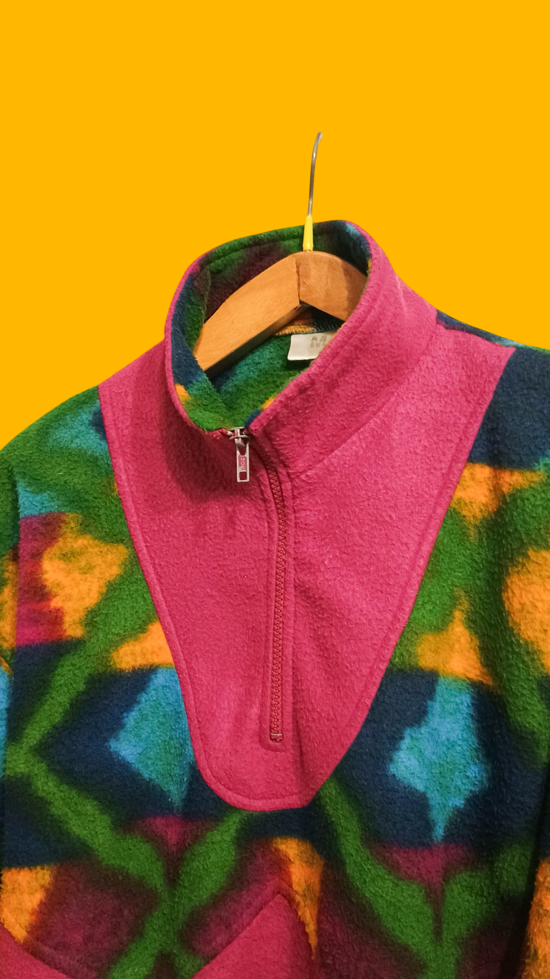Sweatshirt Vintage Multicolor A Fantasia Anni 90 Unisex Size M