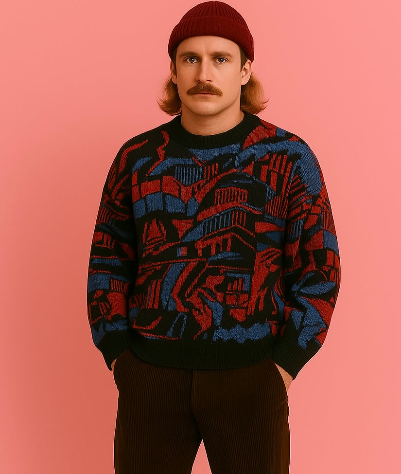 Vintage Multicolor Fantasy 90's Sweater Unisex Size XL