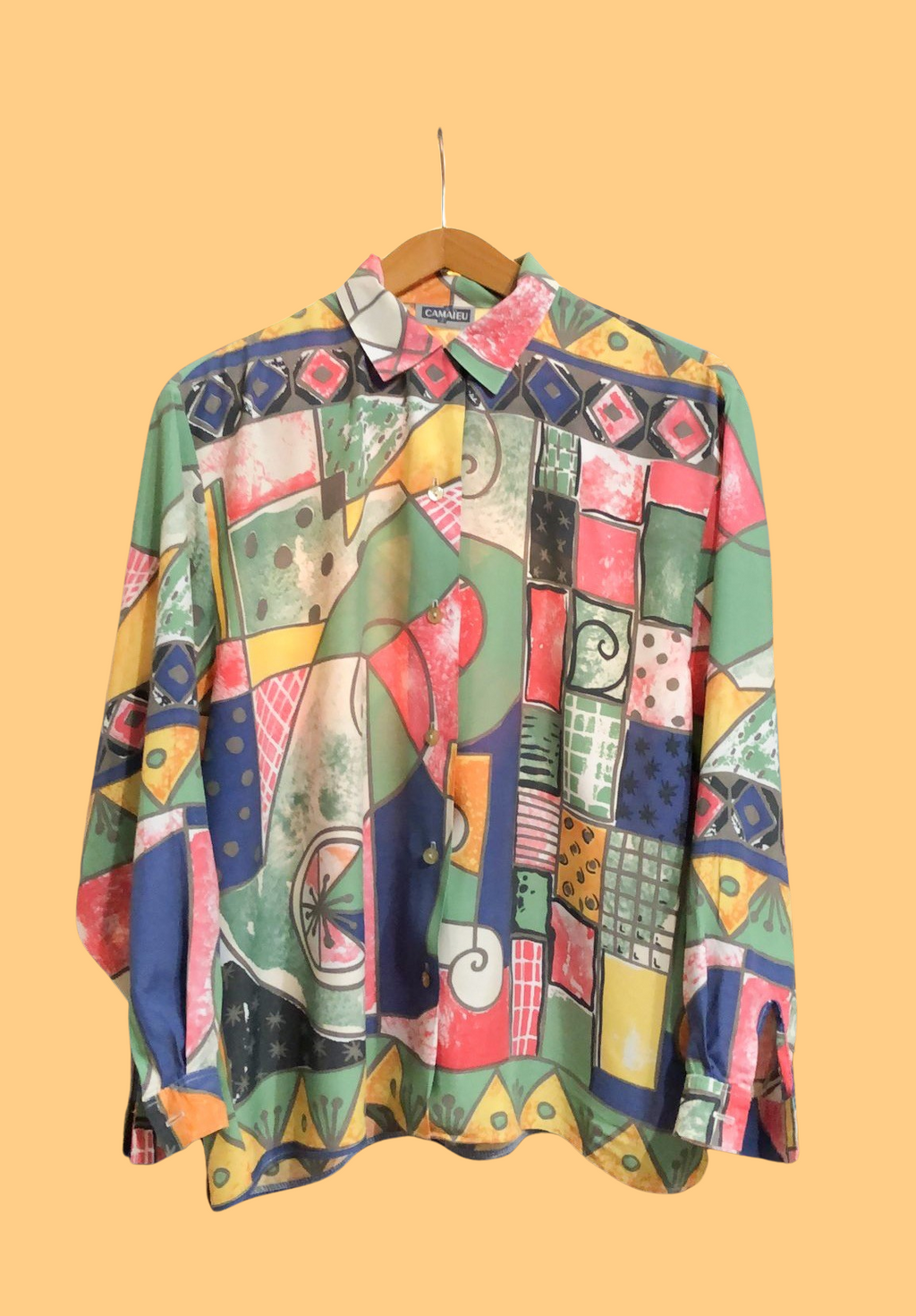 Vintage Multicolor Fantasy Shirt Woman Size L