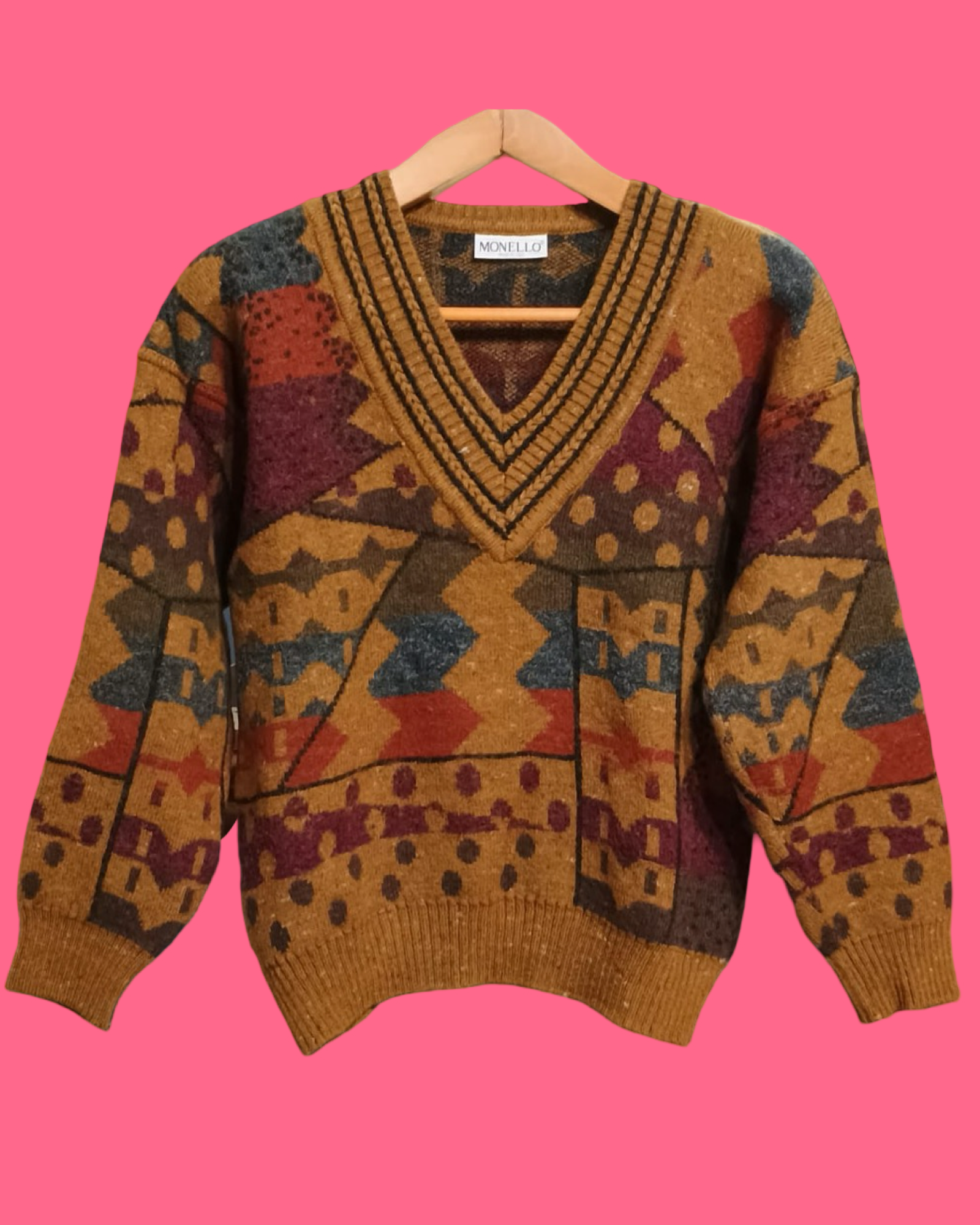 Vintage Multicolor Fantasy 90's Sweater Woman Size S