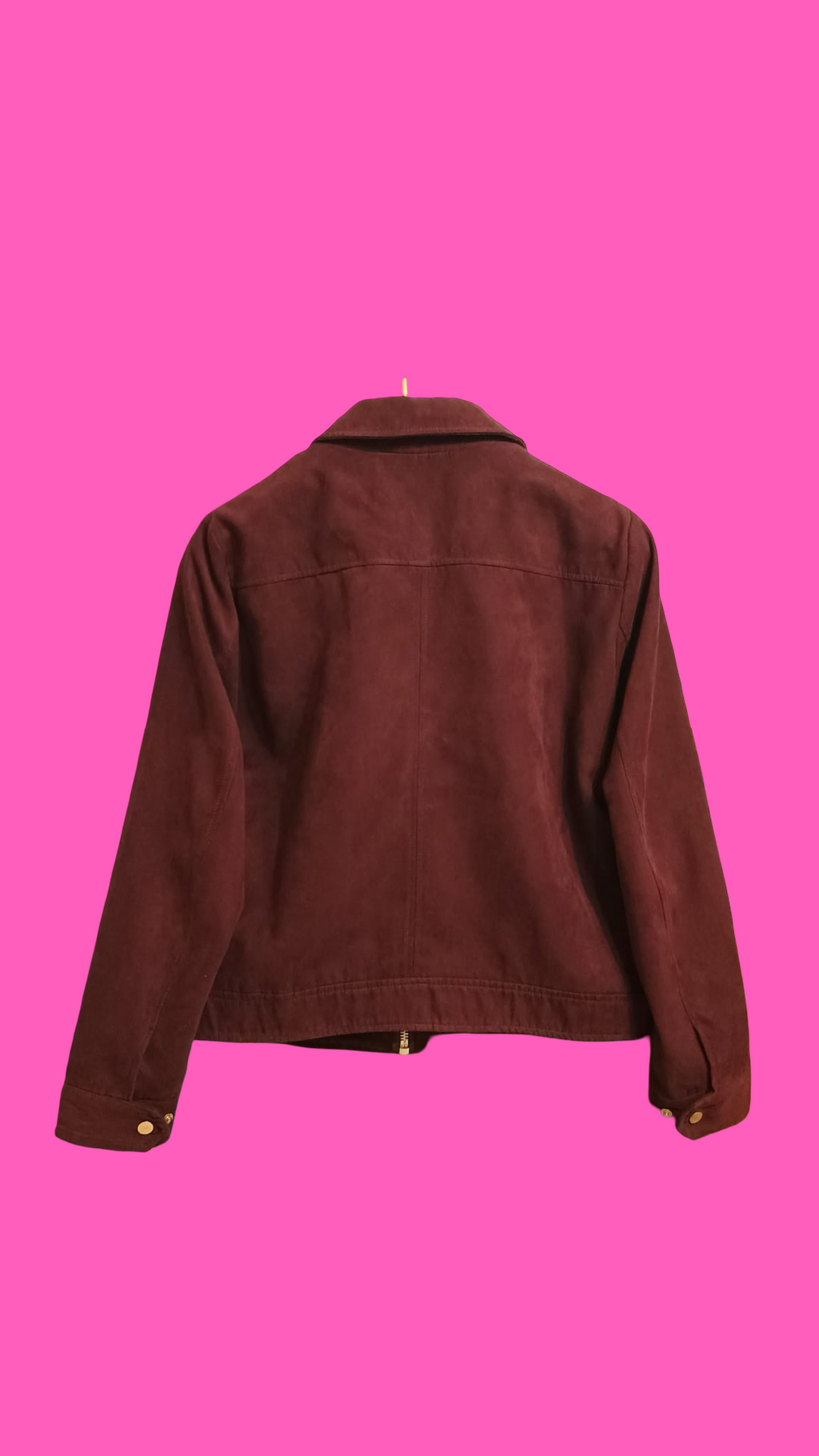 Vintage Brown Spring Camoscio Jacket Woman Size L