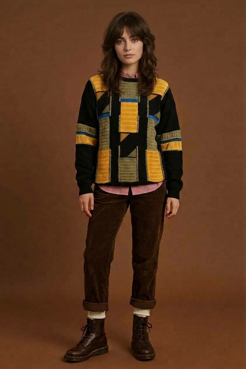 Vintage Multicolor Fantasy 90's Sweater Woman Size S