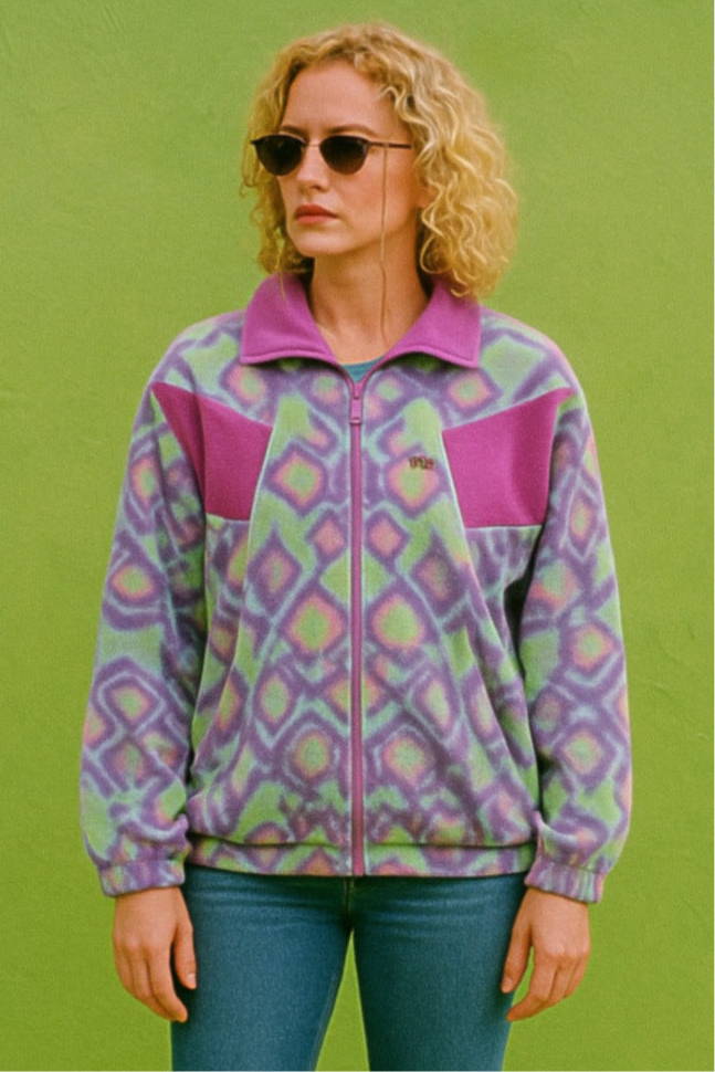 Sweatshirt Fila Vintage Multicolor A Fantasia Anni 90 Woman Size M