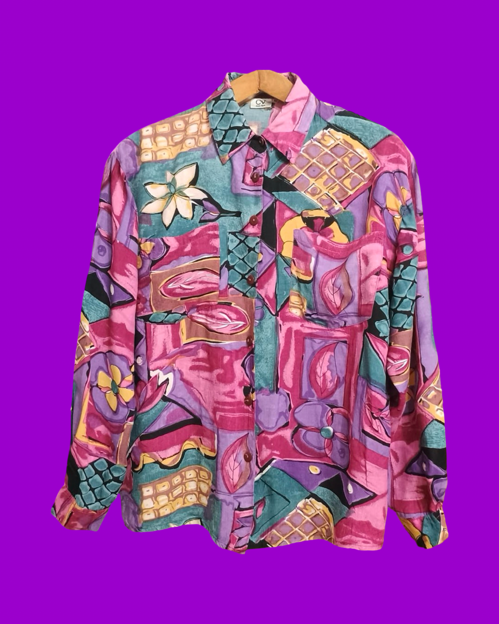 Vintage Multicolor Fantasy 90's Shirt Woman Size M