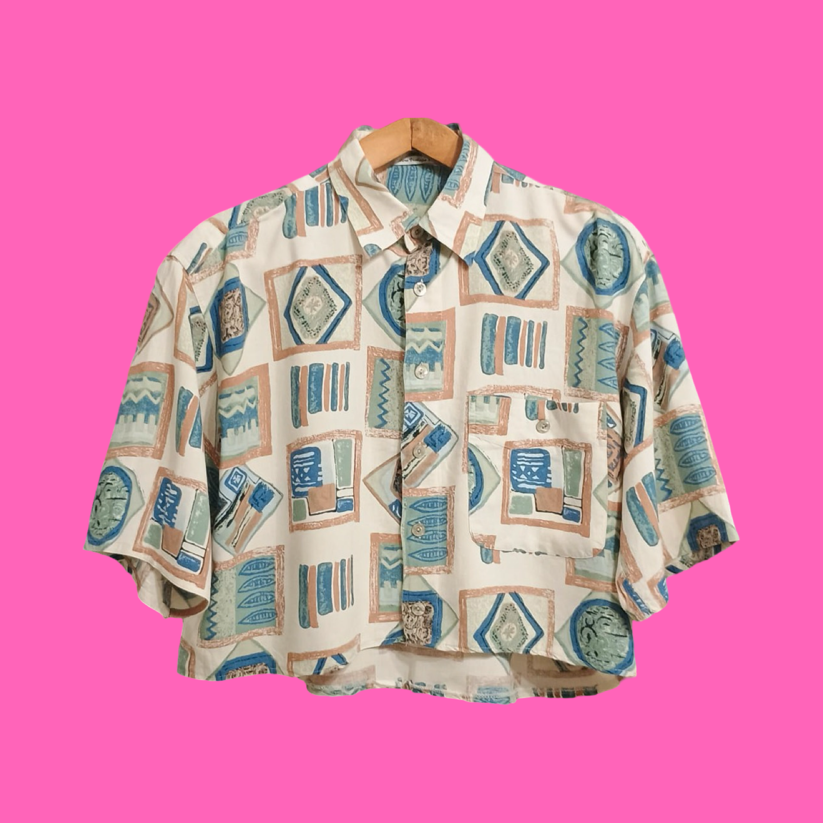Vintage Multicolor Fantasy 90's Shirt Woman Size L