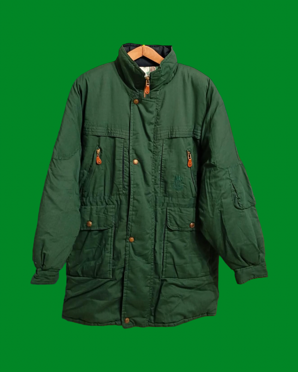Vintage Green 90's Spring Harrington Jacket Unisex Size XL