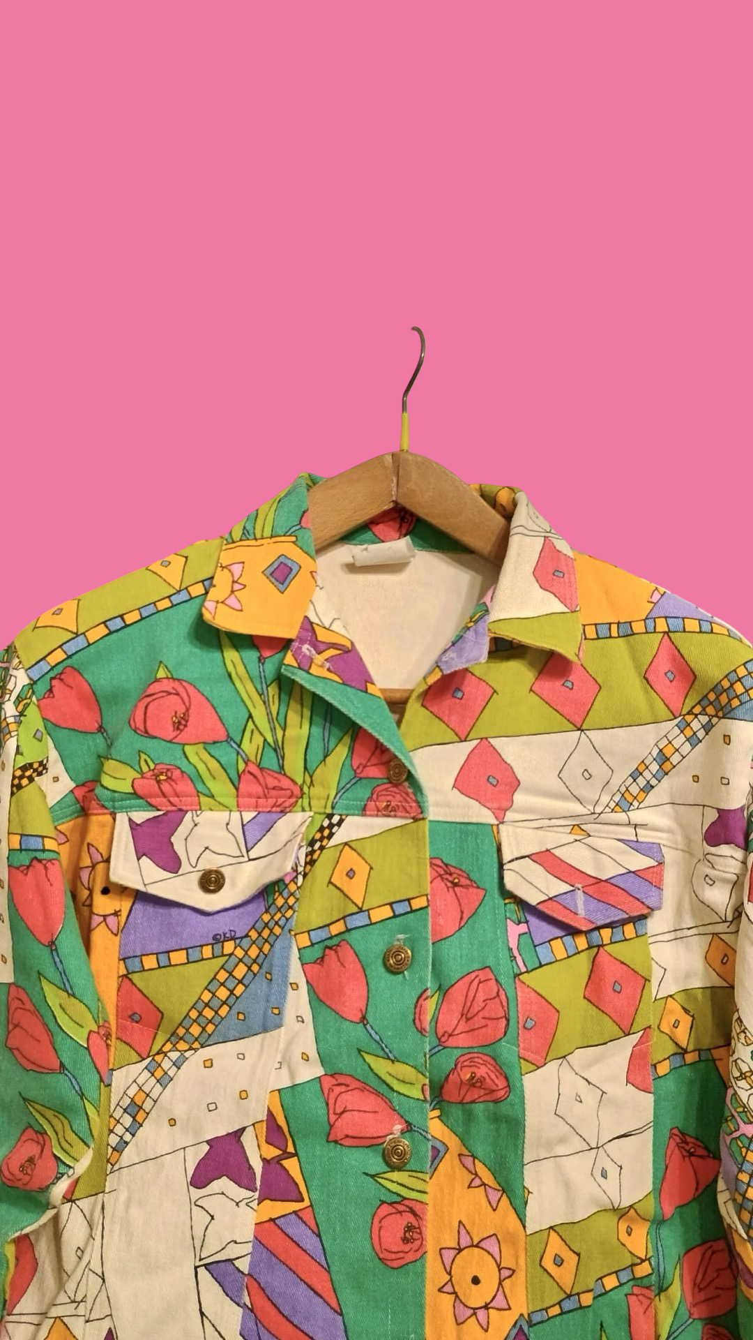 Vintage Multicolor Fantasy 90's Jacket Spring Woman Size L