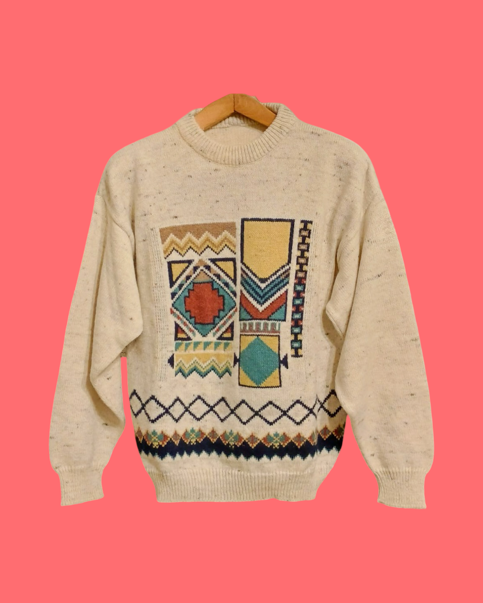 Vintage Multicolor Fantasy 90's Sweater Unisex Size S