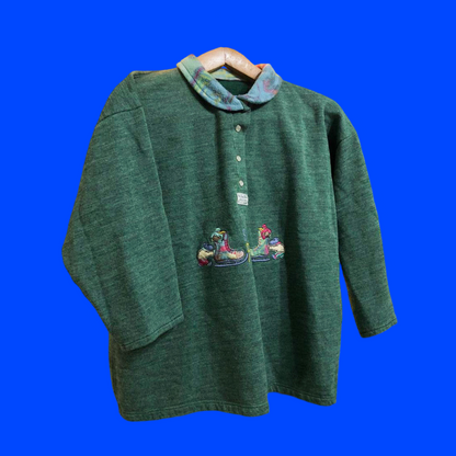 Vintage Green Pile Sweatshirt Unsiex