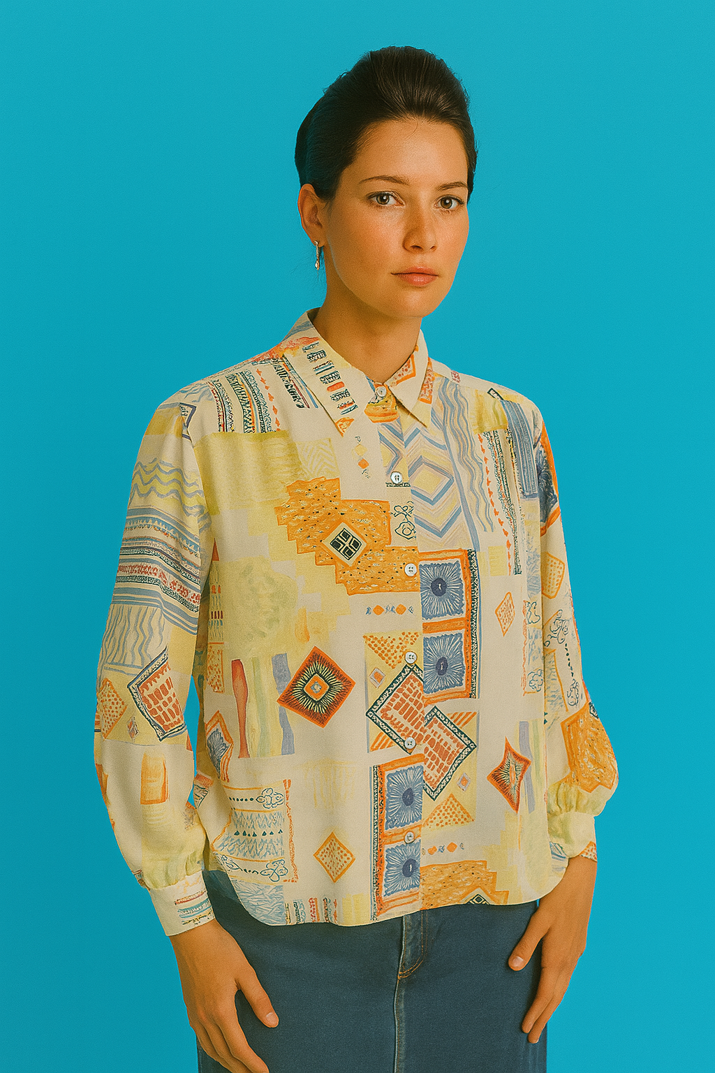 Vintage Multicolor Fantasy Shirt Woman Size S