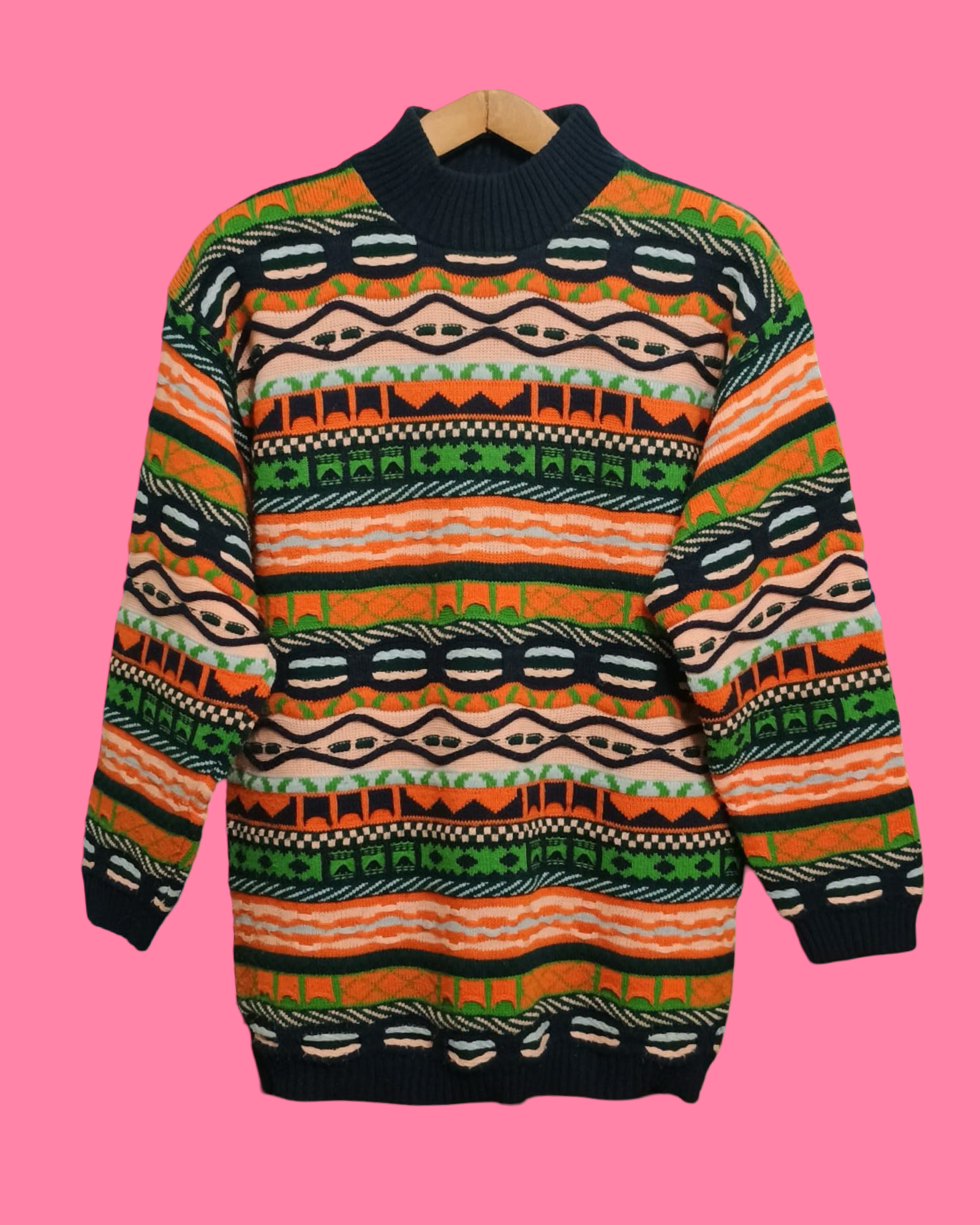 Vintage Multicolor Fantasy 90's Sweater Woman Size XL