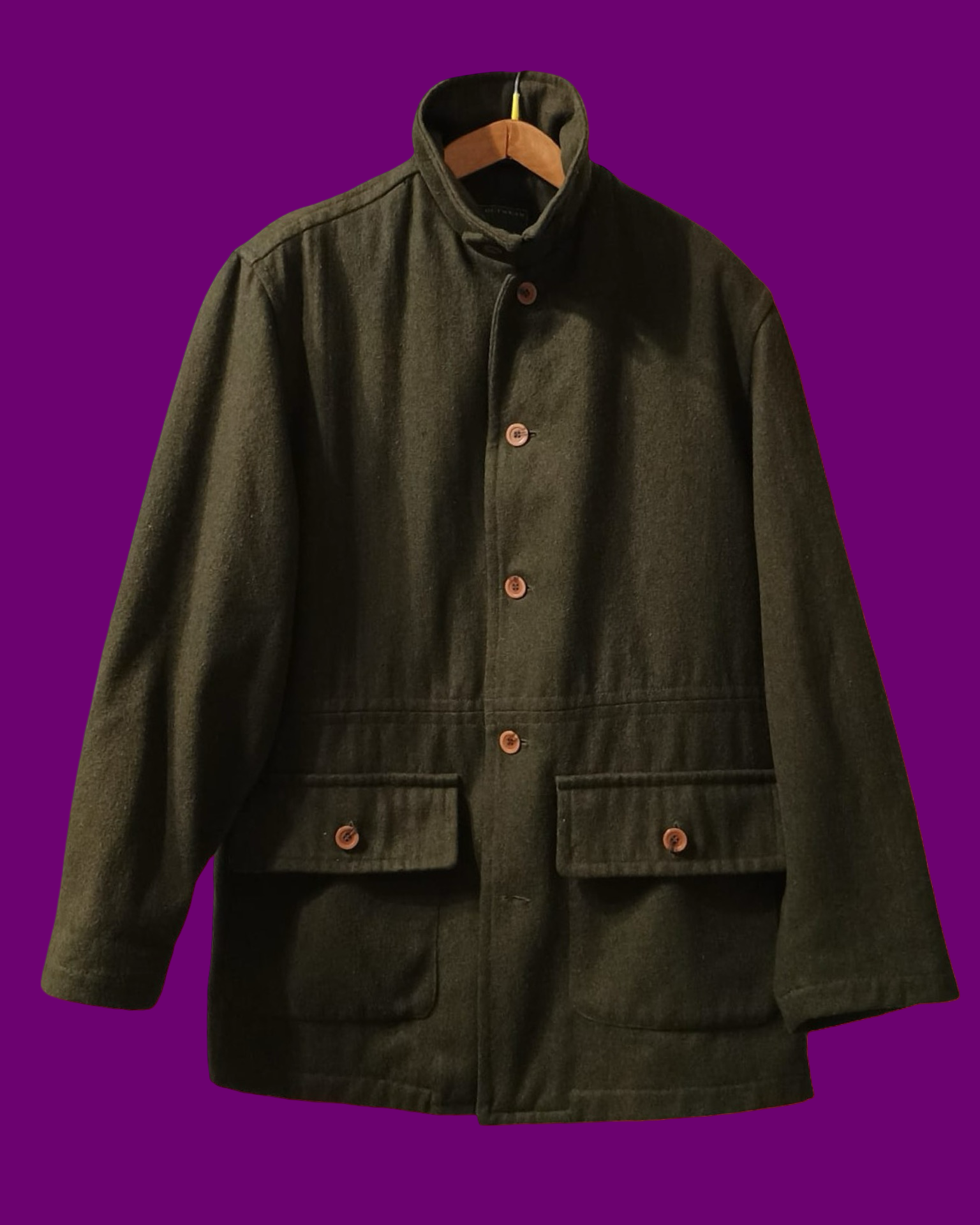 Vintage Multicolor Fantasy 90's Wool Coat Unisex Size L