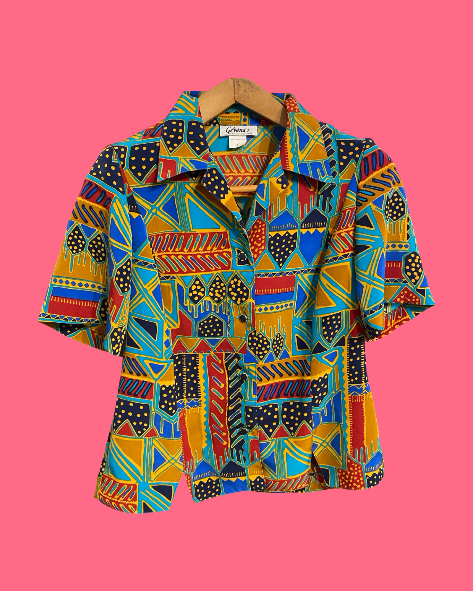 Vintage Style Multicolor Fantasy 90's Shirt Woman Size M
