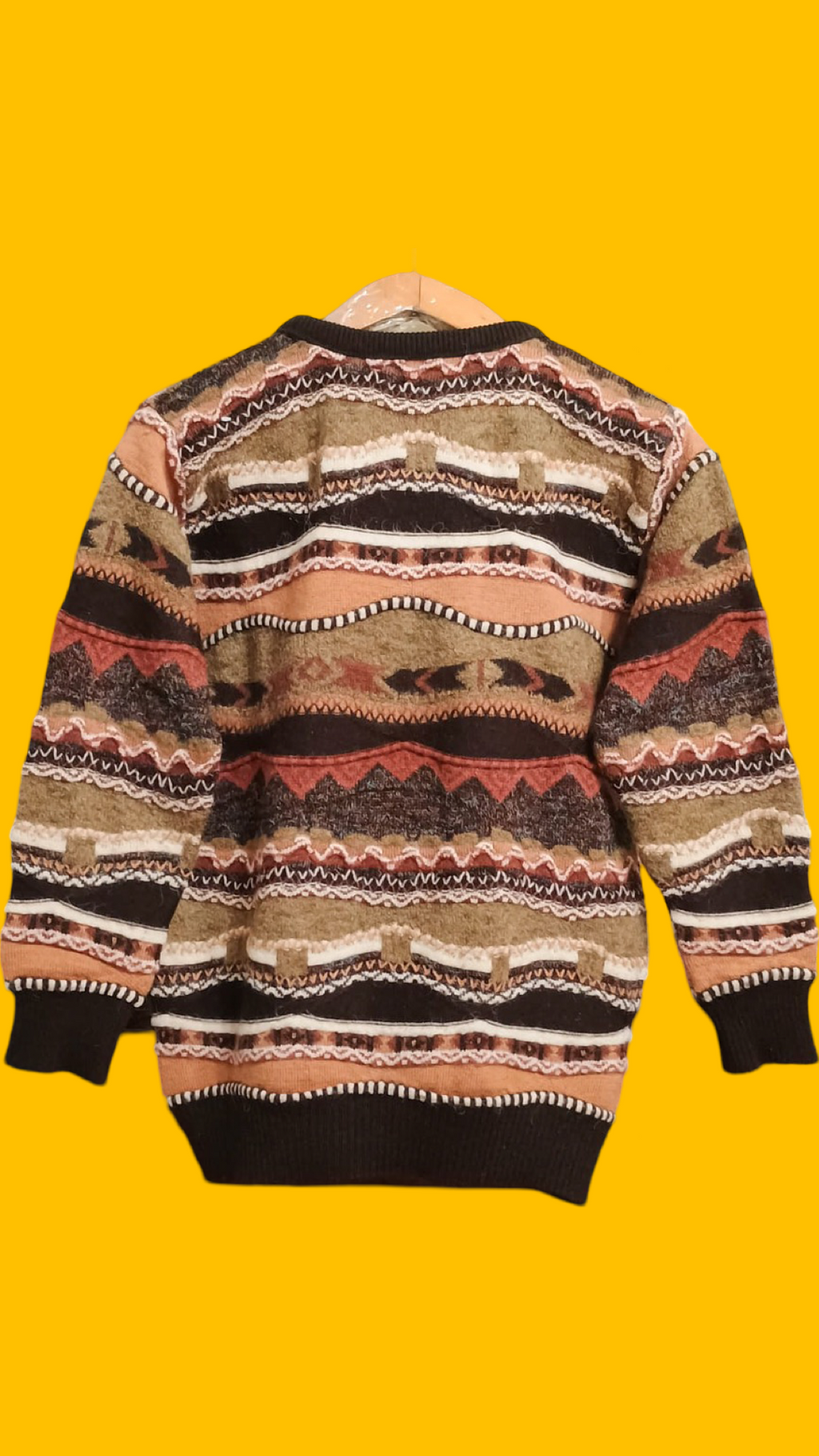 Maglione Vintage Multicolor A Fantasia Anni 90 Unisex Size S