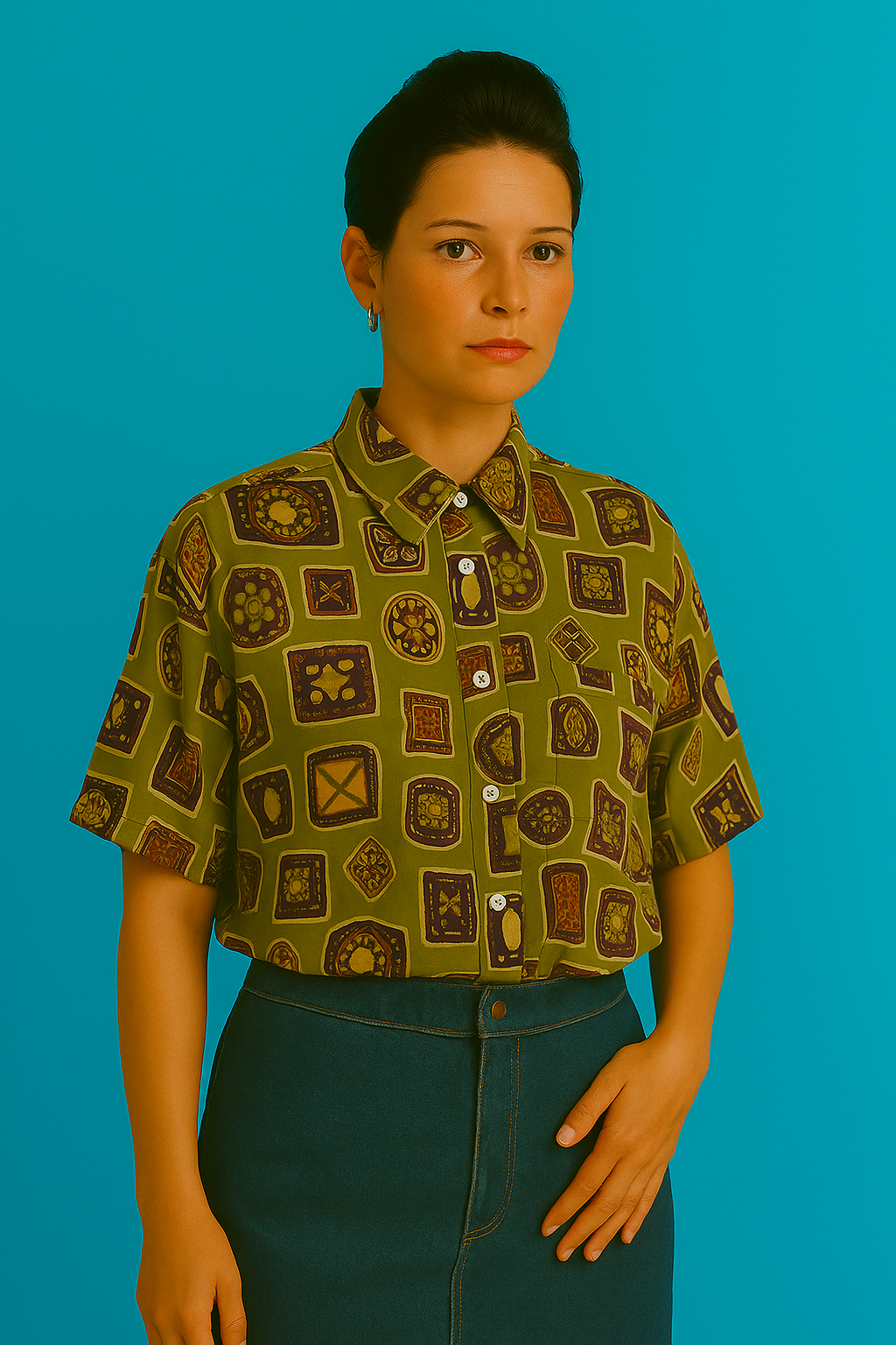 Camicia Fantasia Vintage Multicolor Taglia UNISEX L