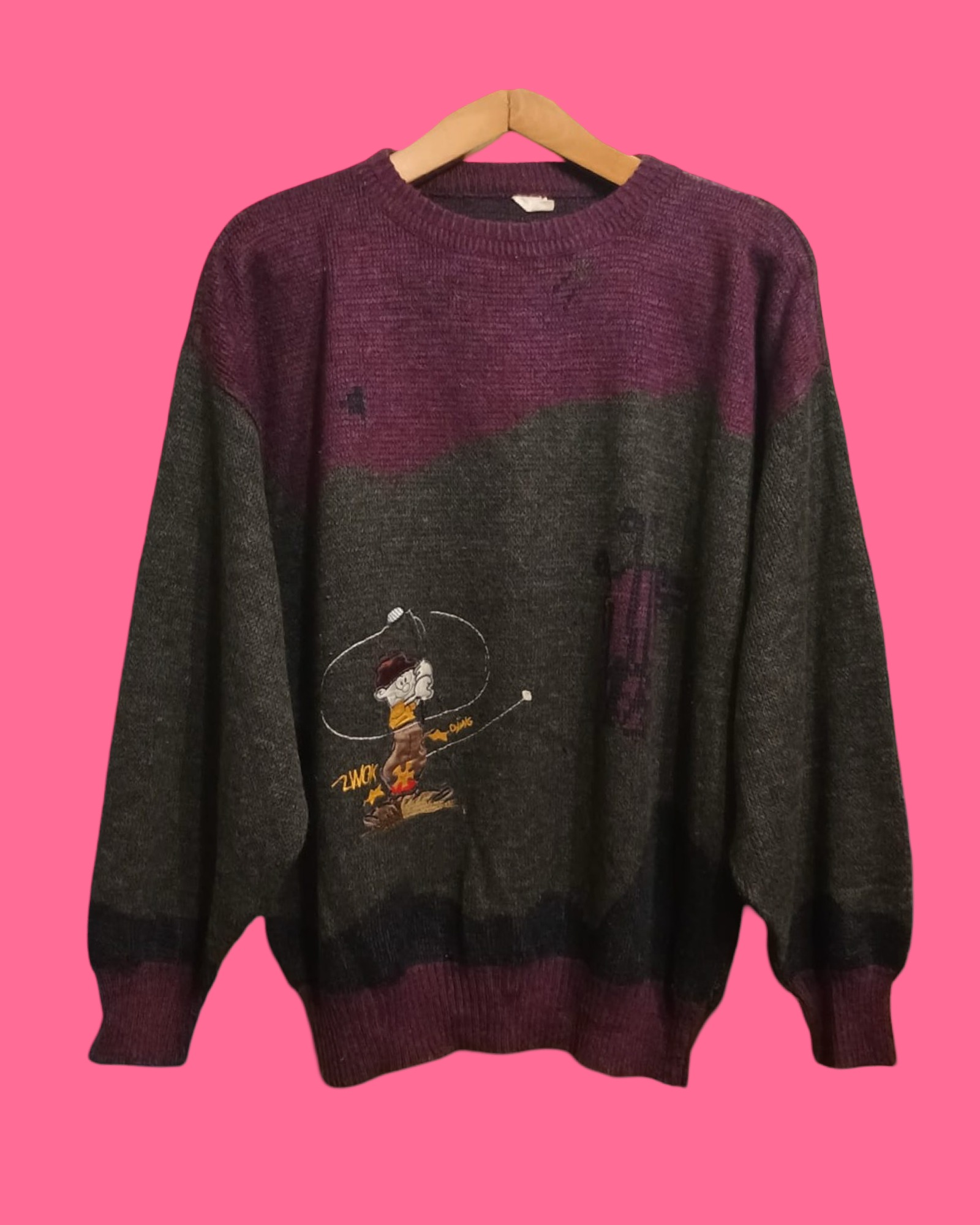 Vintage Multicolor Fantasy 90's Sweater Unisex Size L