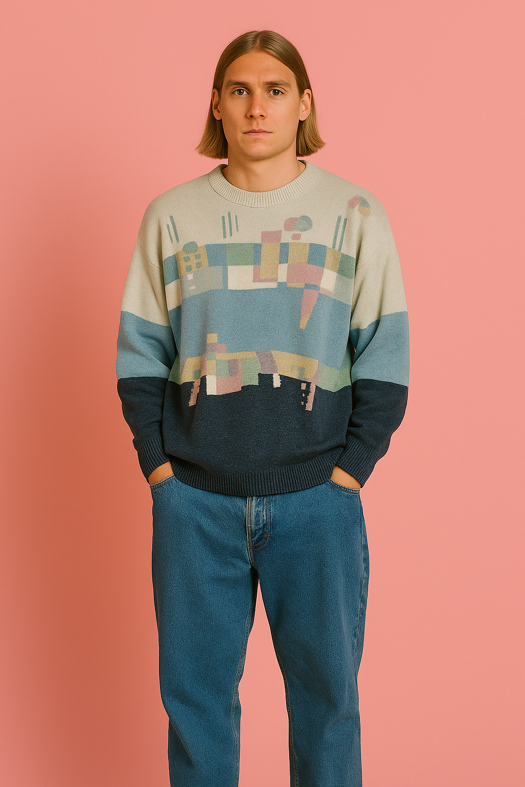 Maglione Vintage Multicolor A Fantasia Anni 90 Unisex Size M