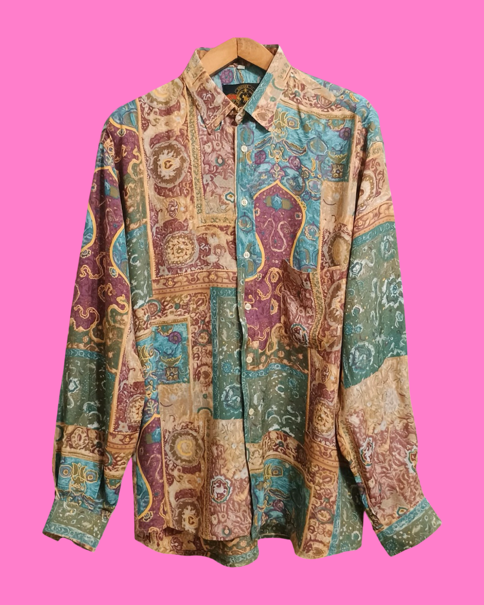 Vintage Multicolor Fantasy 90's Polo Shirt Unisex Size M