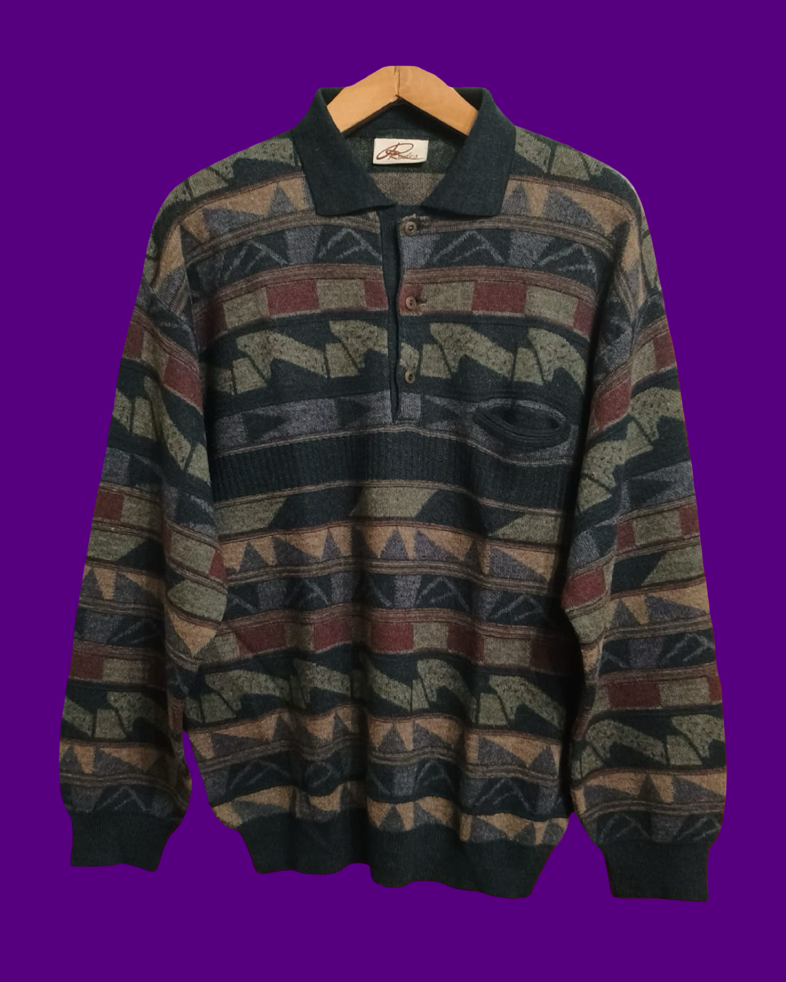 Vintage Multicolor Fantasy 90's Sweater Unisex Size L