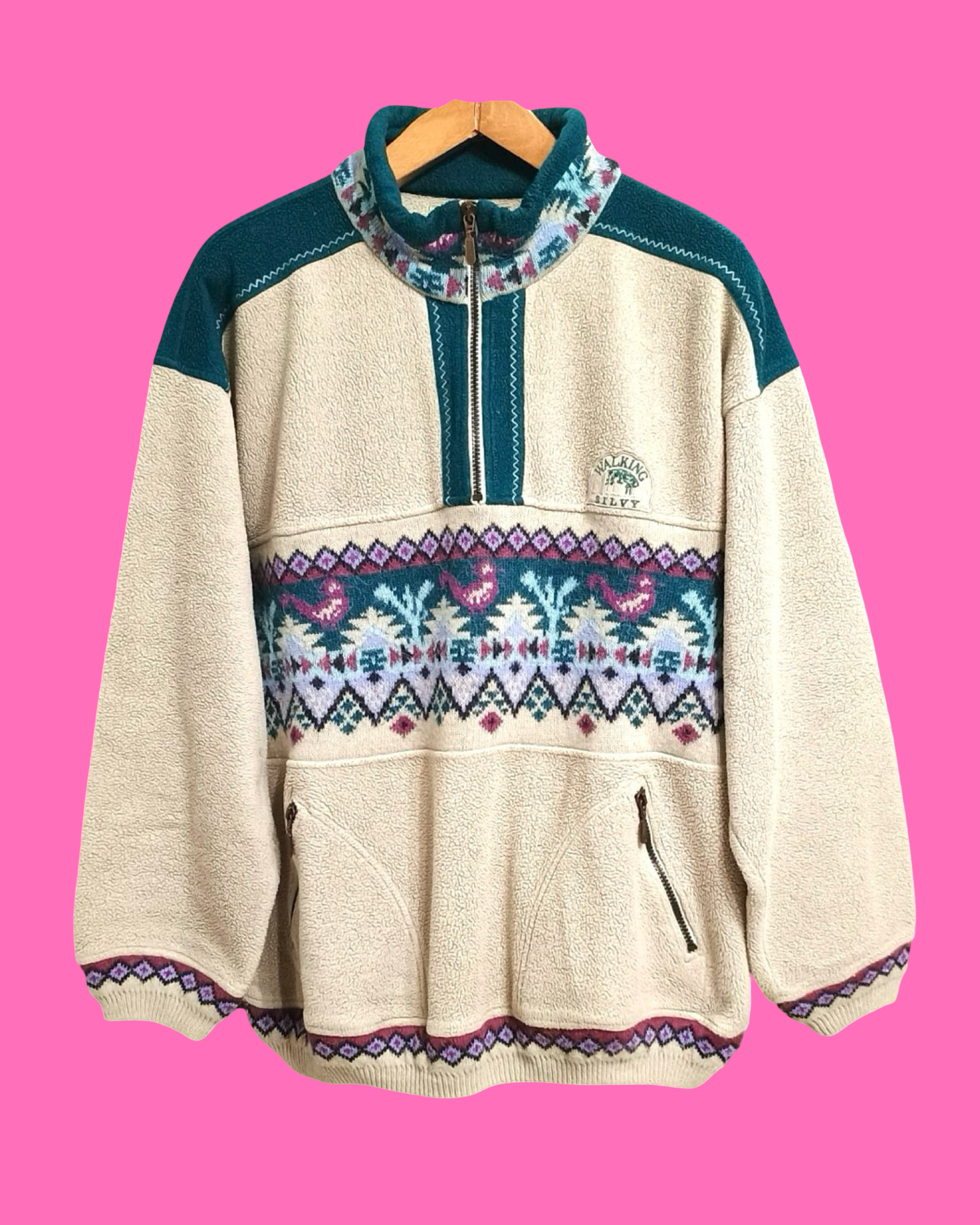 Vintage Multicolor Fantasy 90's Fleece Unisex Size L
