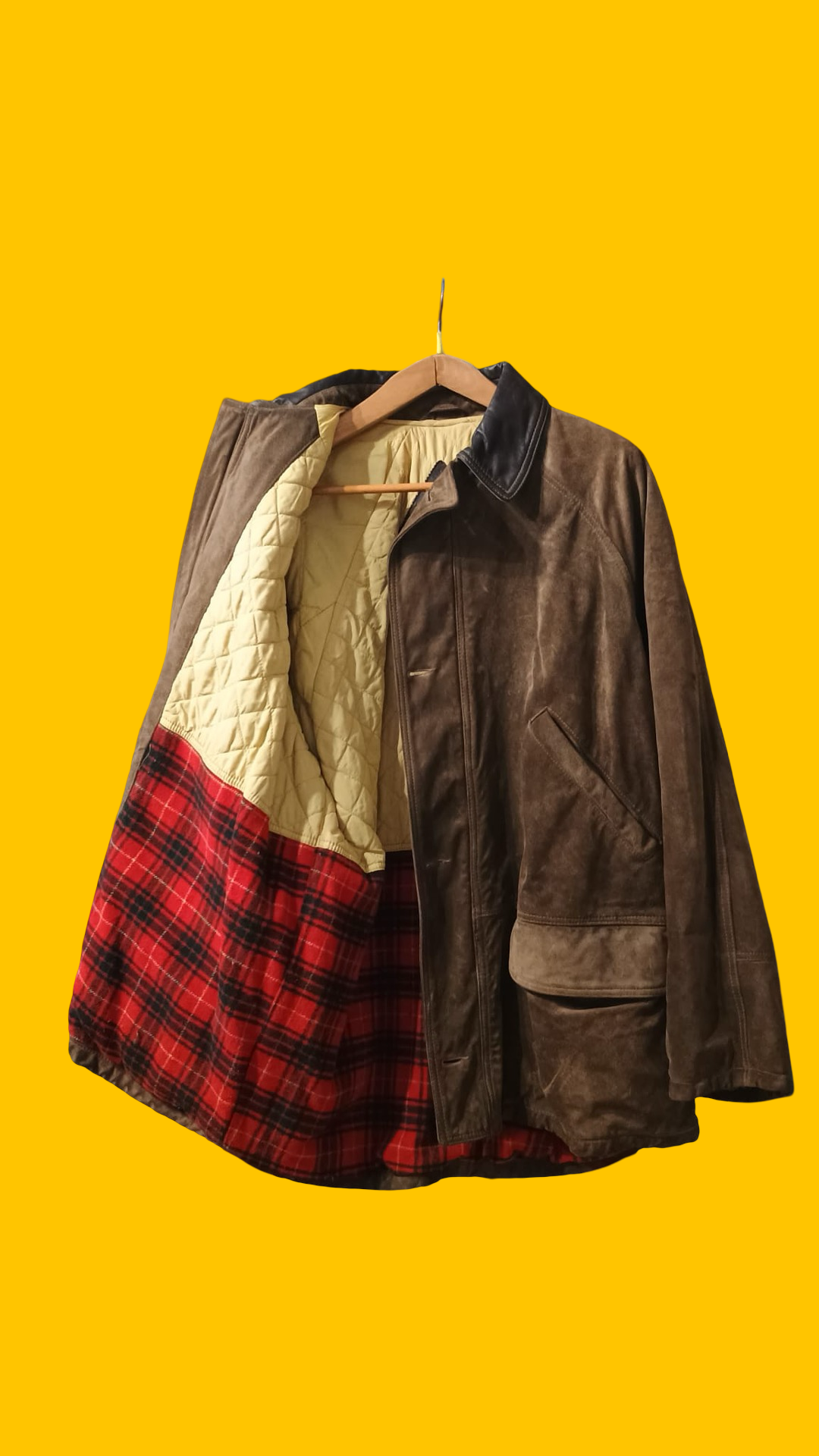 Vintage Brown Fantasy 90's Winter Leither Montgomery Unisex Size XL