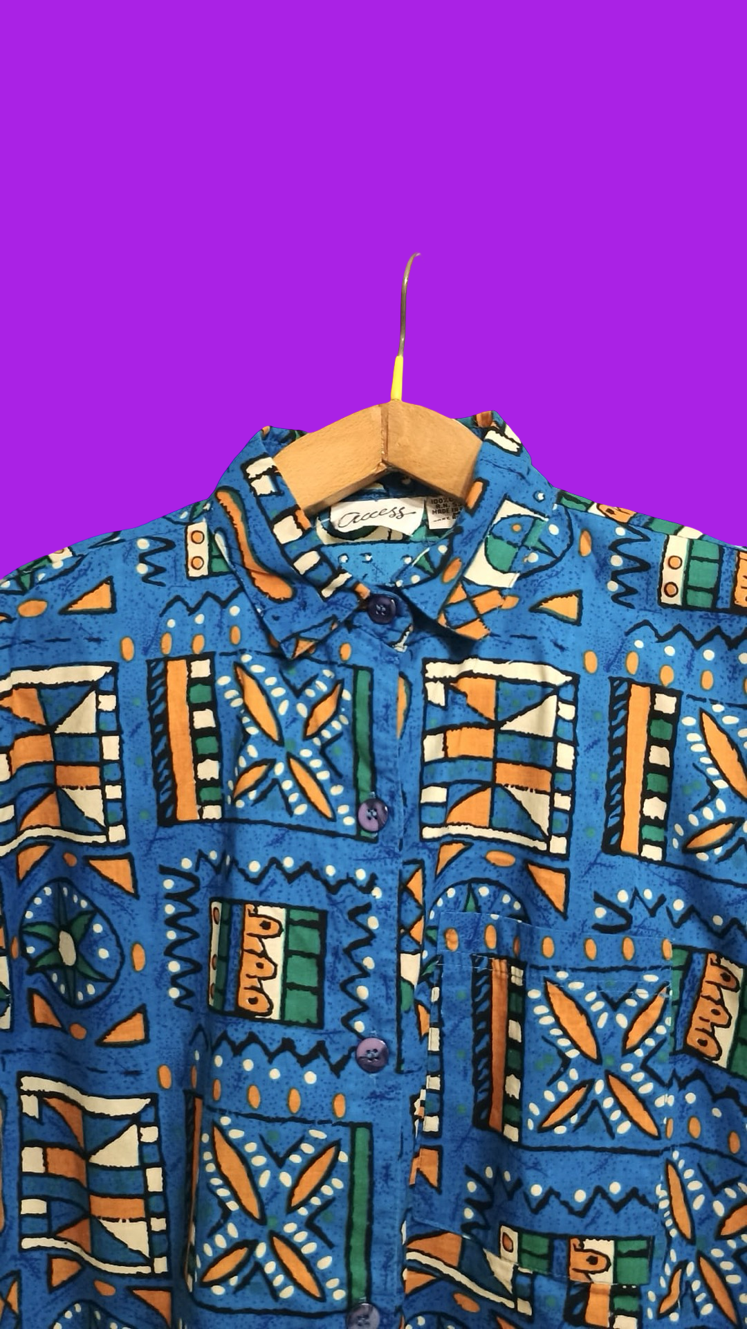 Vintage Multicolor Fantasy 90's Shirt Woman Size M