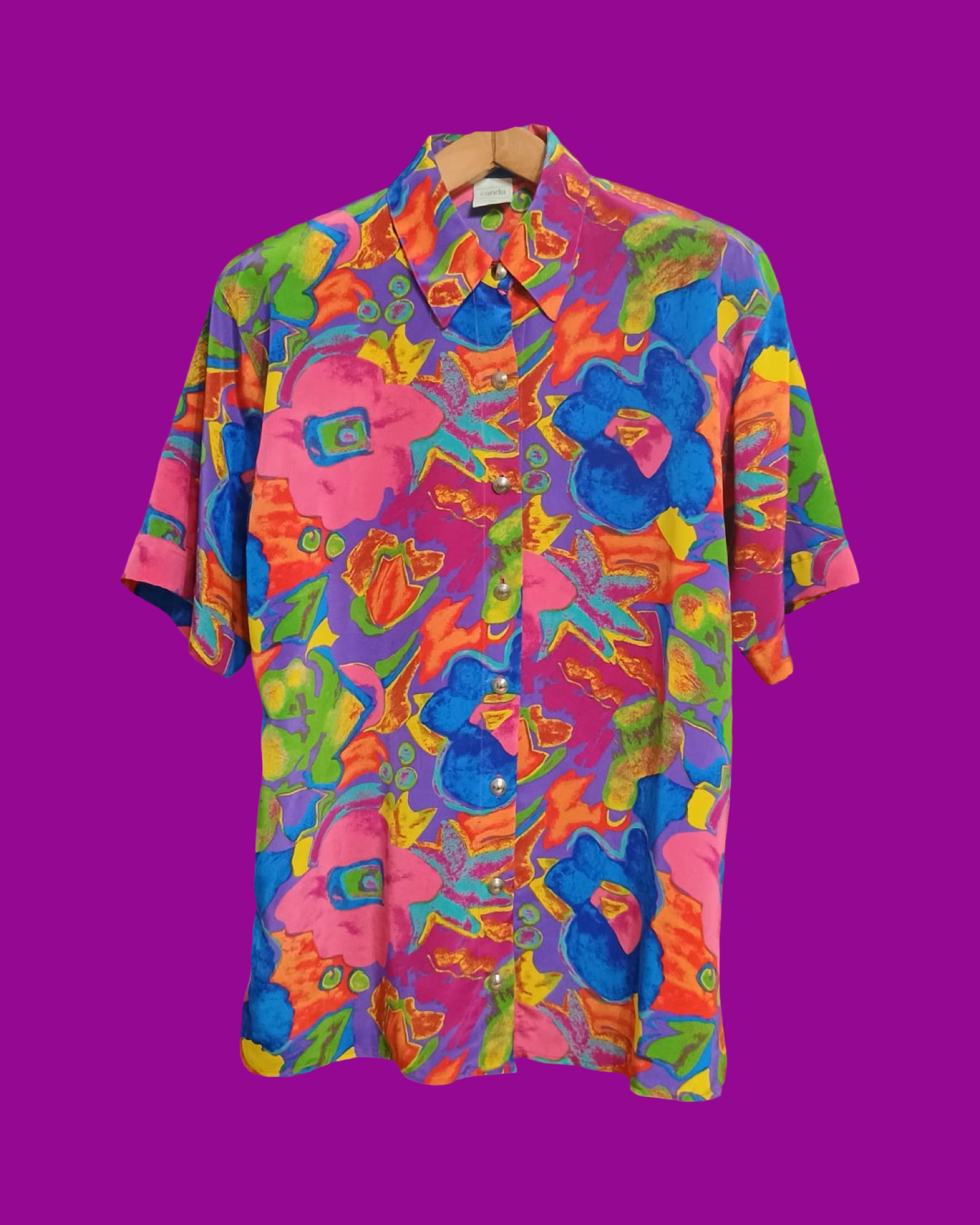 Vintage Multicolor Fantasy 90's Shirt Woman Size L