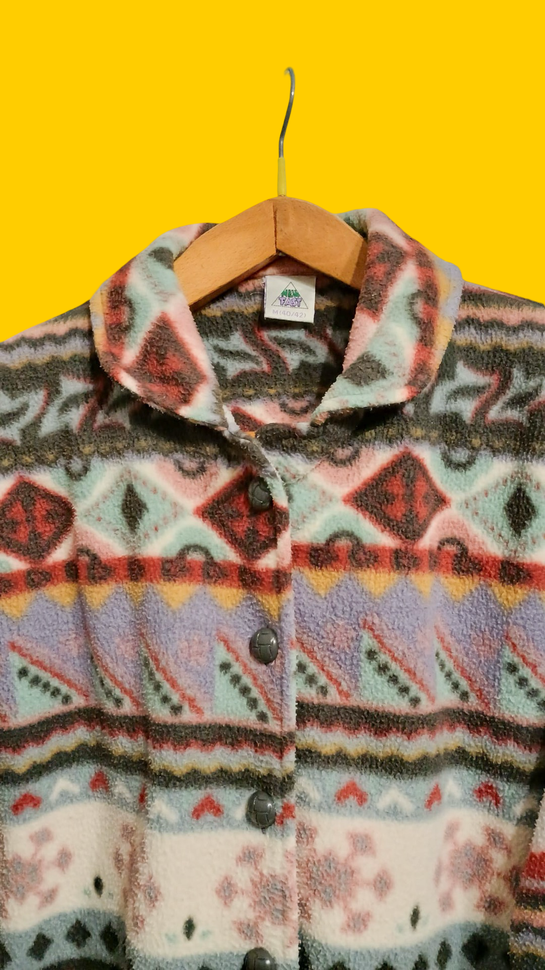 Sweatshirt Vintage Multicolor A Fantasia Anni 90 Unisex Size L