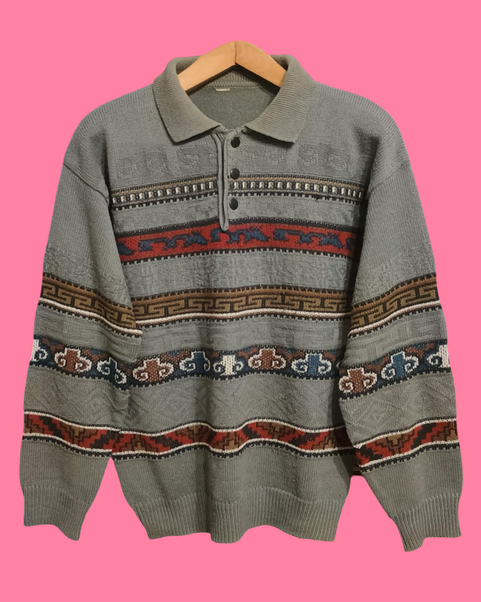 Vintage Multicolor Fantasy 90's Sweater Unisex Size M