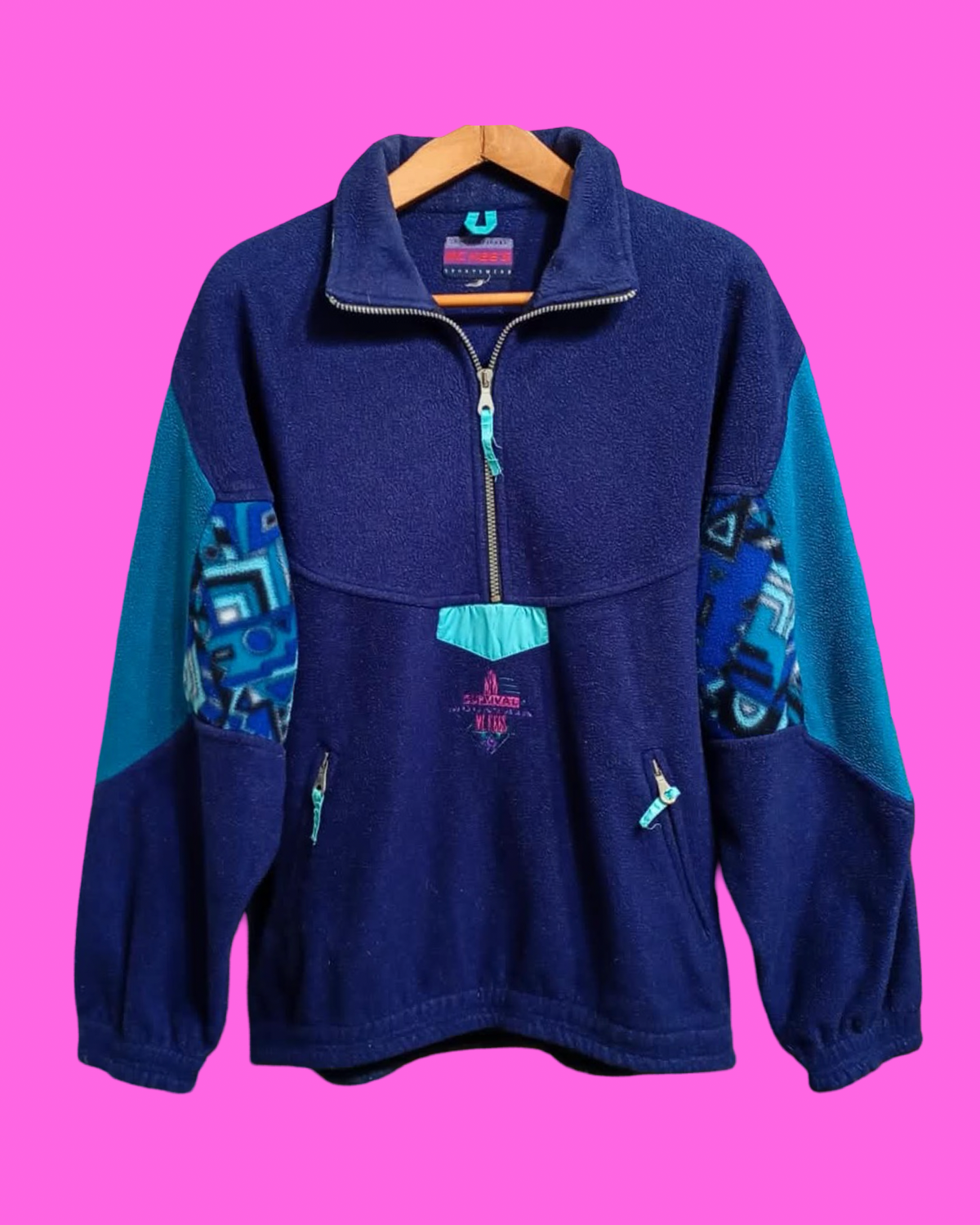 Vintage Multicolor Fantasy 90's Fleece Unisex Size L