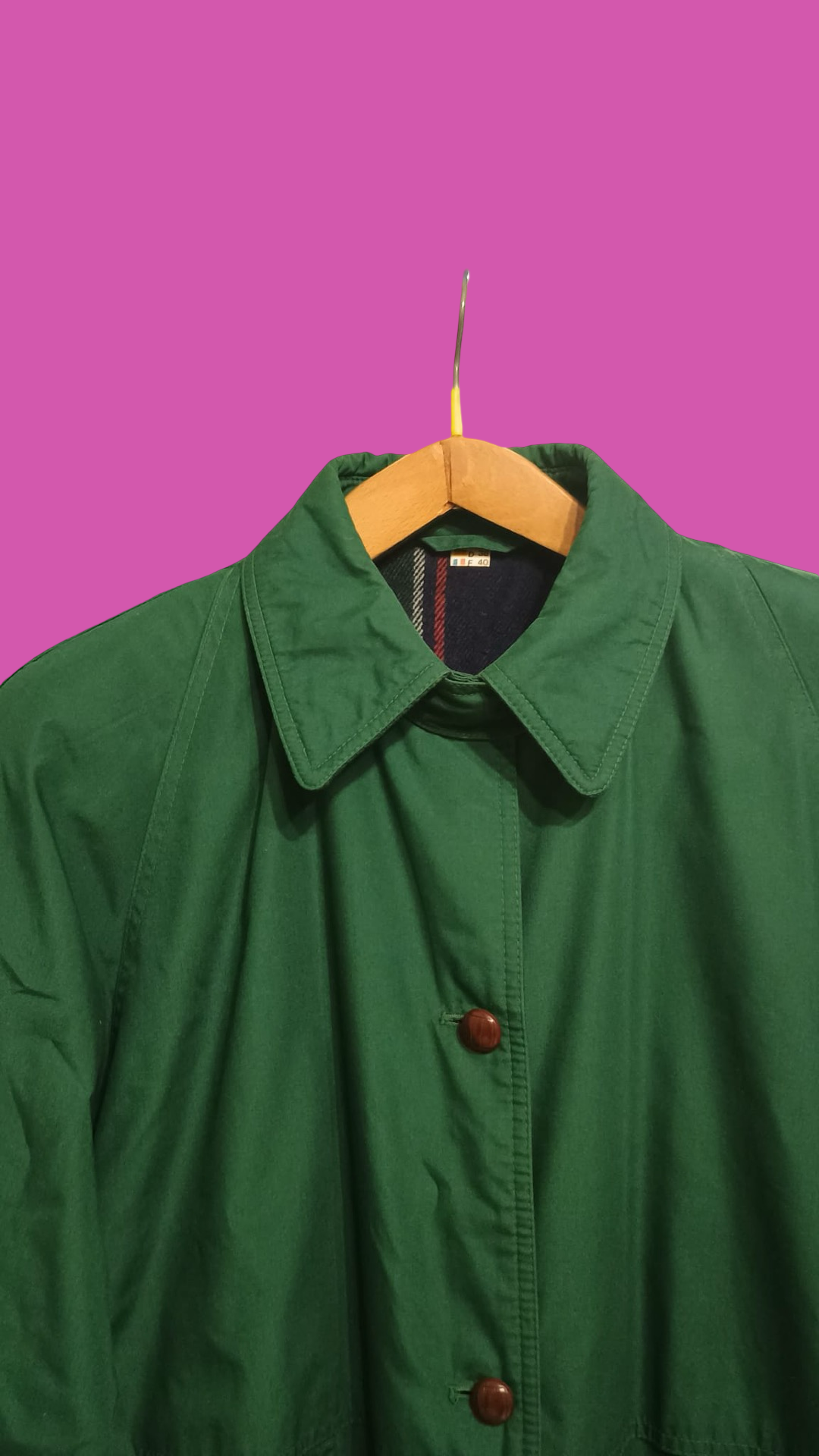 Vintage Green 90's Trench Woman Size L