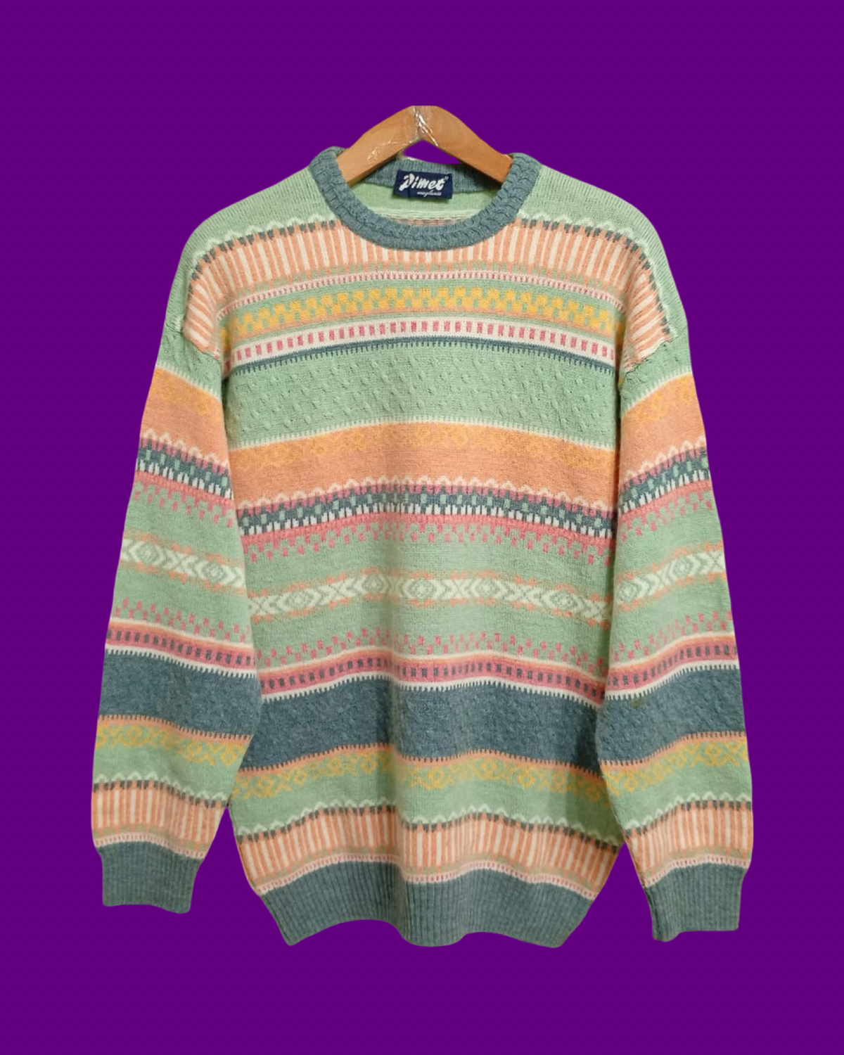 Vintage Multicolor Fantasy 90's Rare Sweater Unisex Size L