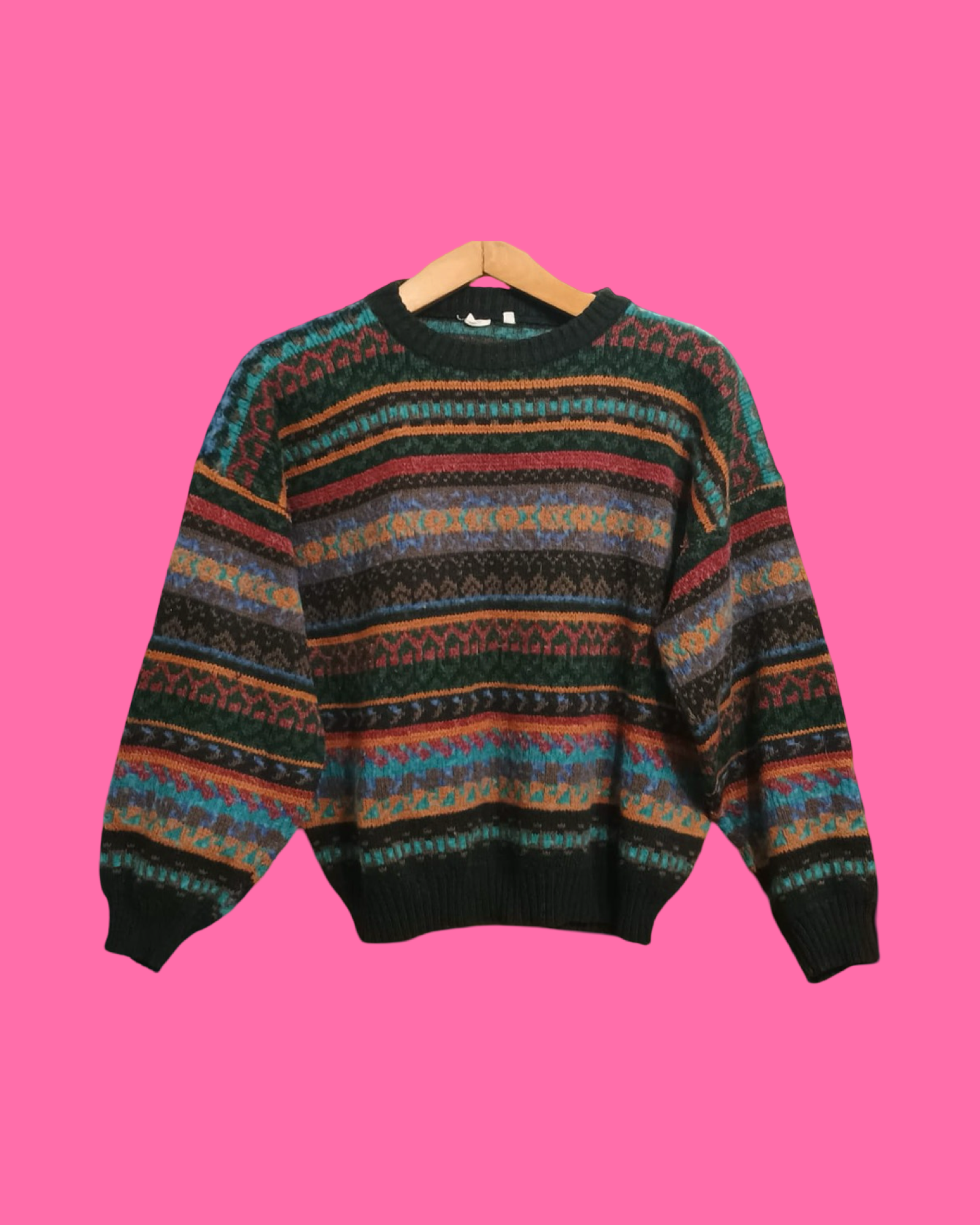 Vintage Multicolor Fantasy 90's Sweatshirt Woman Size M