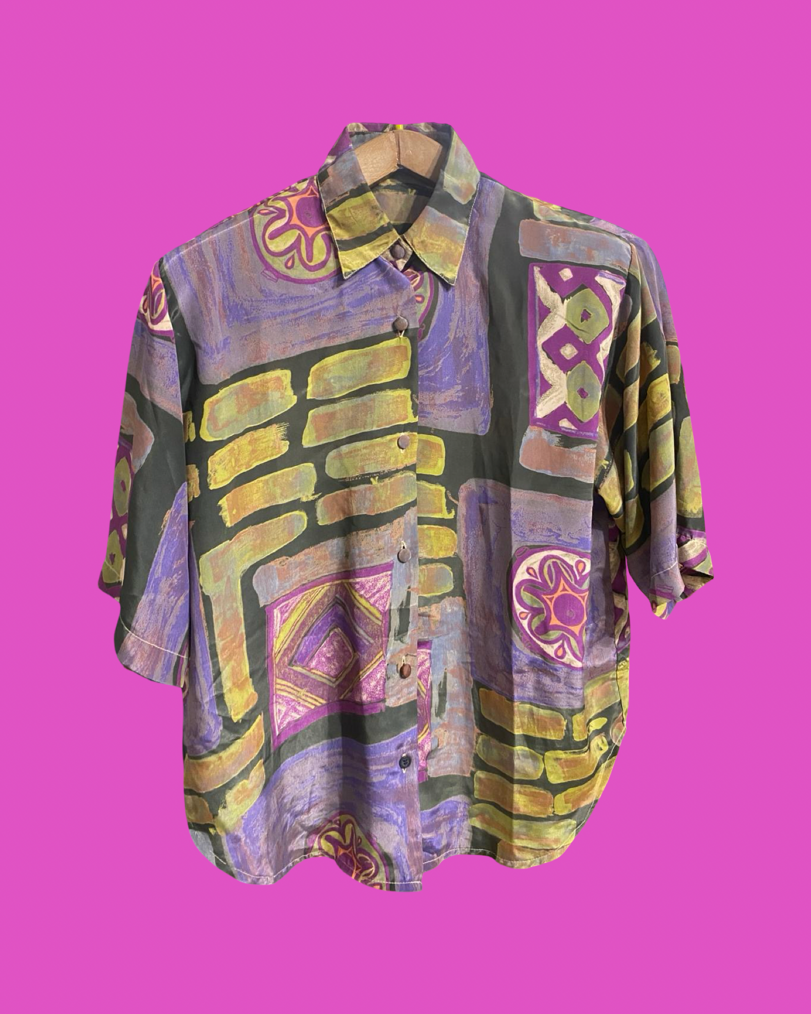 Vintage Multicolor Fantasy 90's Shirt Woman Size L