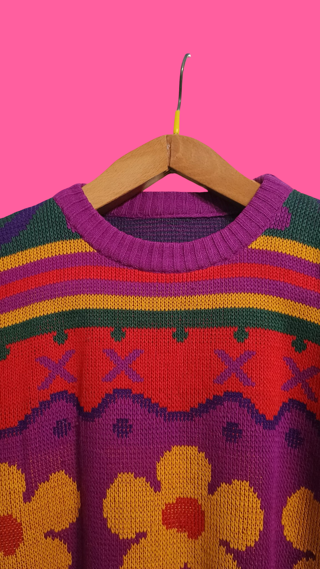 Vintage Multicolor Fantasy 90's Sweater Woman Size XL