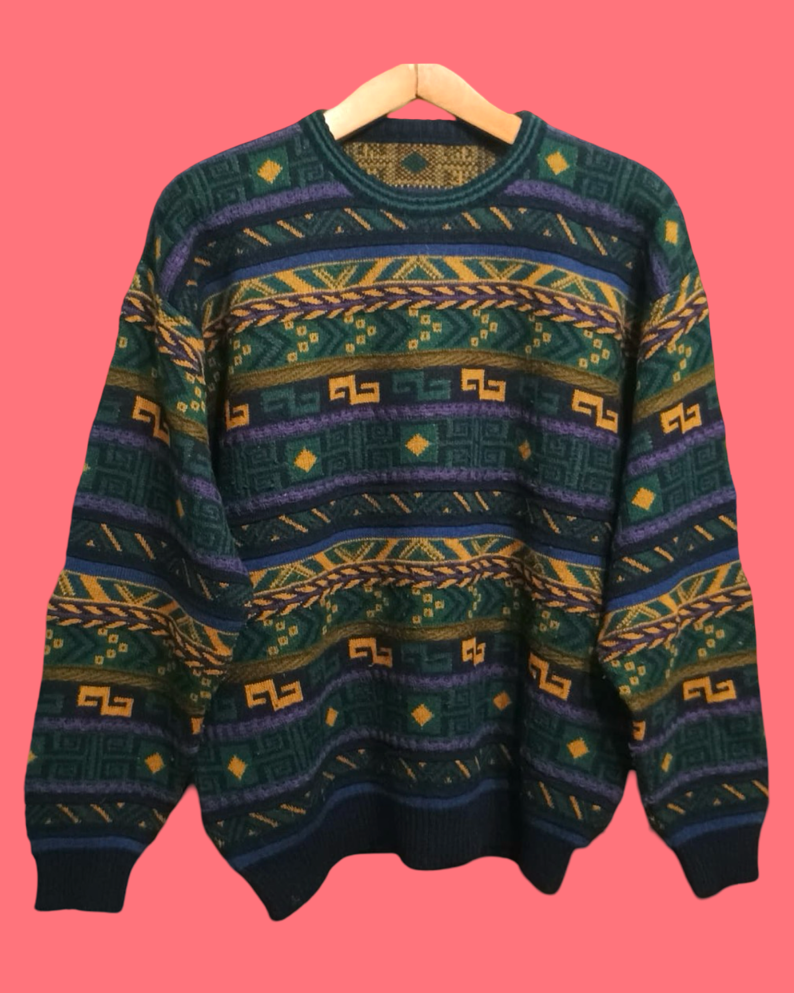 Vintage Multicolor Fantasy 90's Sweater Unisex Size M
