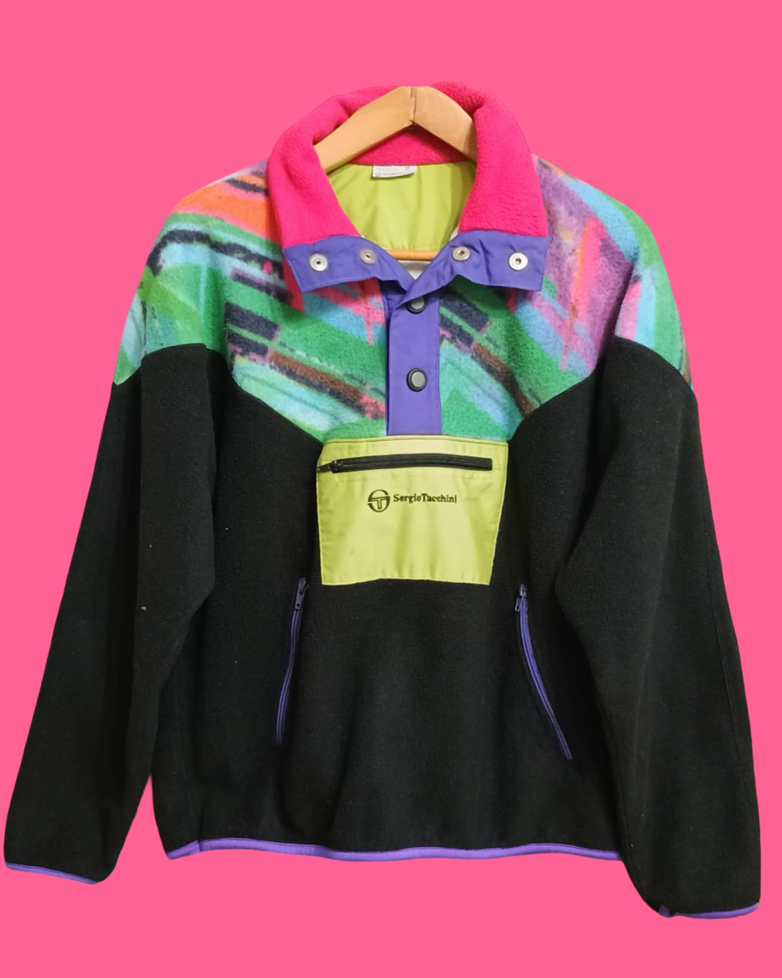 Vintage Multicolor Fantasy 90's Sergio Tacchini Fleece Unisex Size M