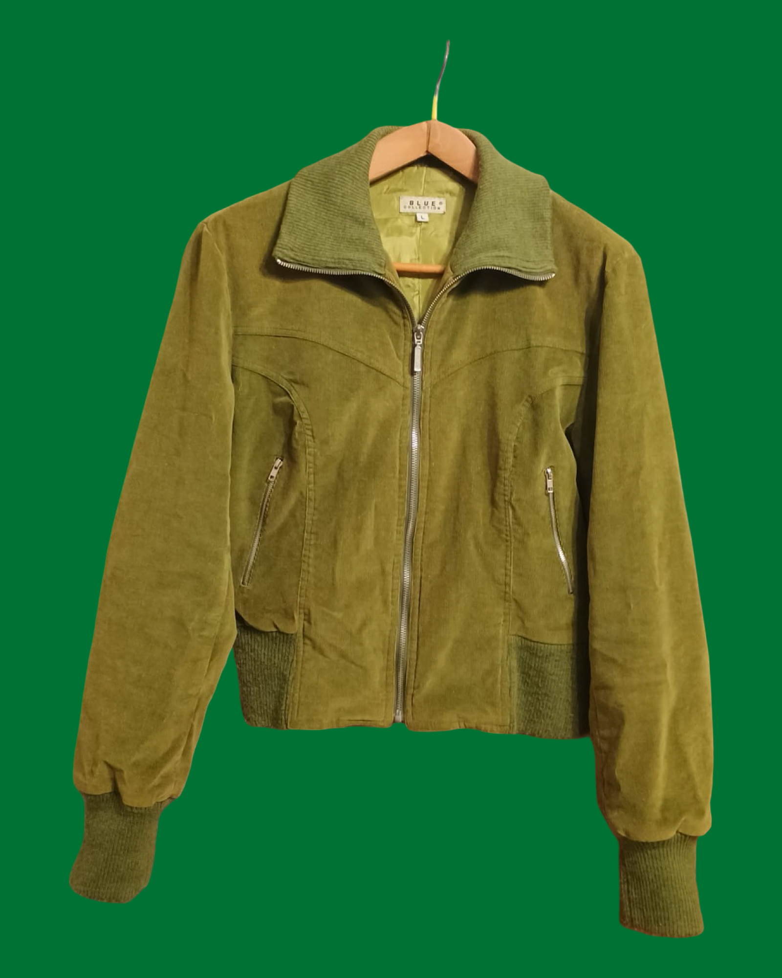 Vintage Green 90's Soft Velvet Jacket Woman Size L