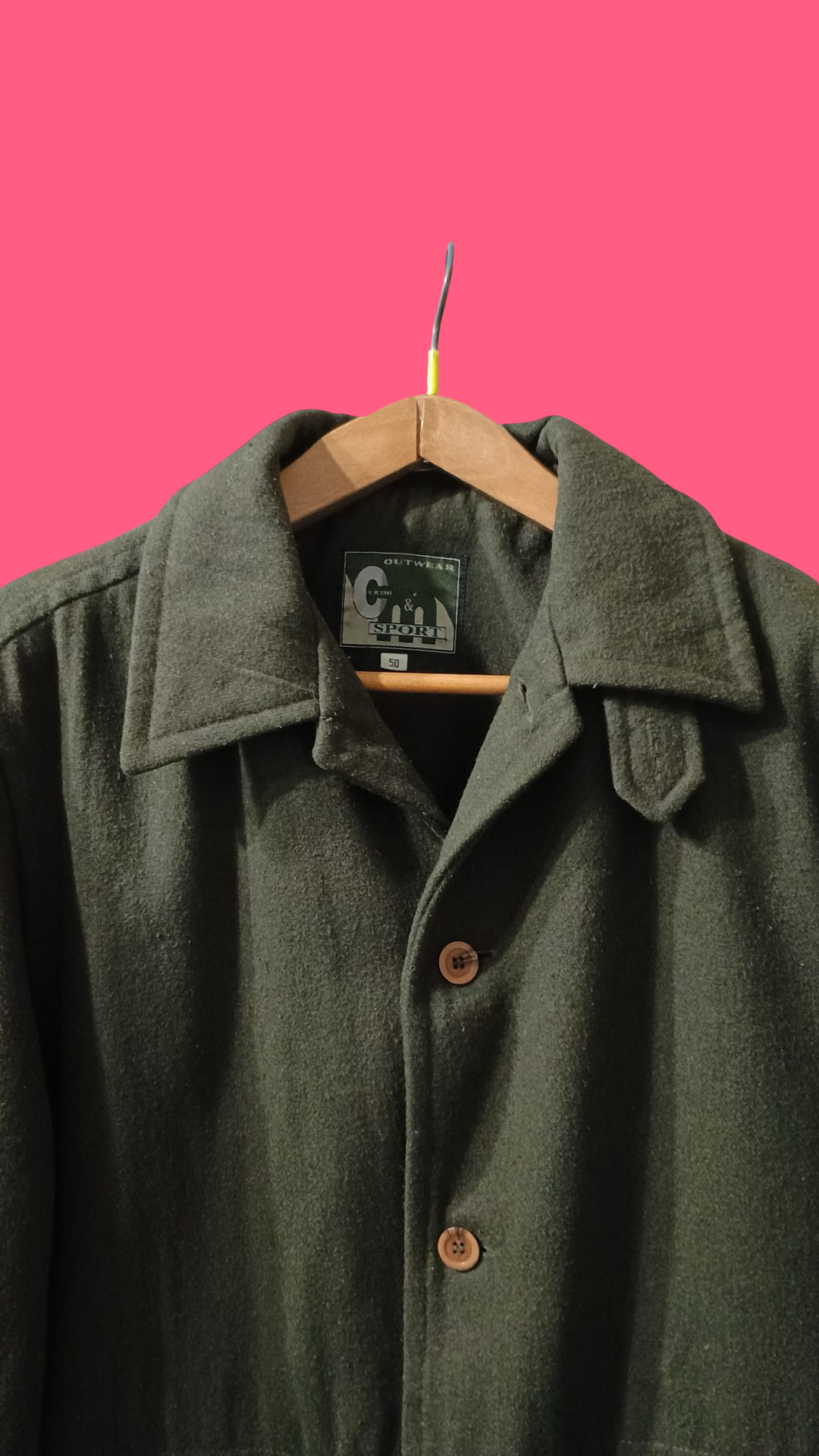 Vintage Multicolor Fantasy 90's Wool Coat Unisex Size L