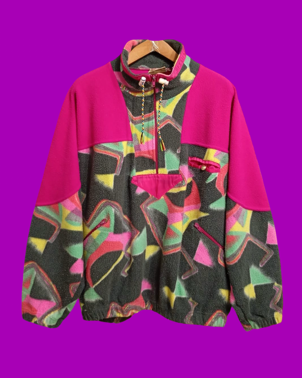 Vintage Multicolor Fantasy 90's Rare Fleece Unisex Size L