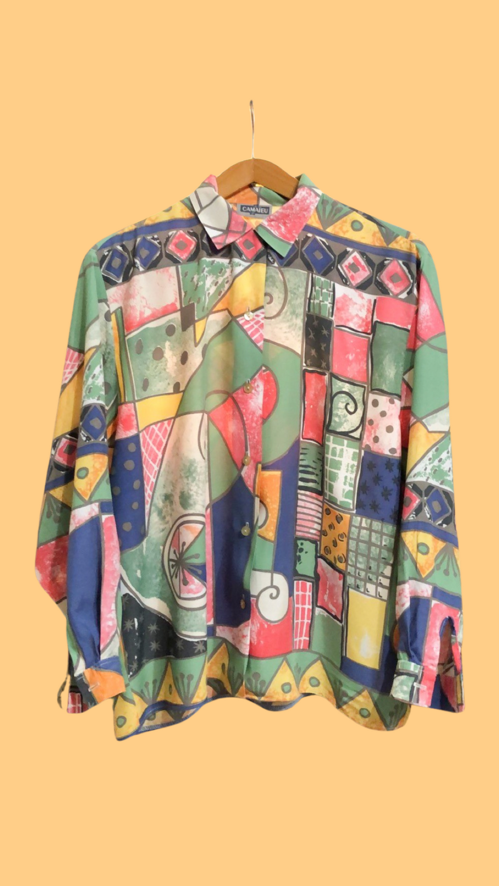 Vintage Multicolor Fantasy Shirt Woman Size L