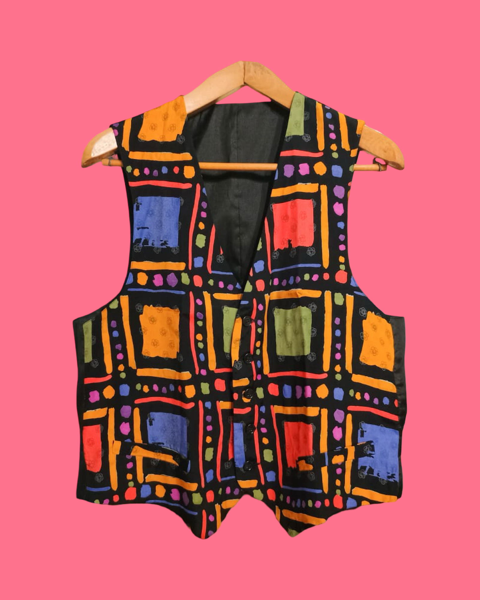 Vintage Multicolor Fantasy 90's Gilet Unisex Size M