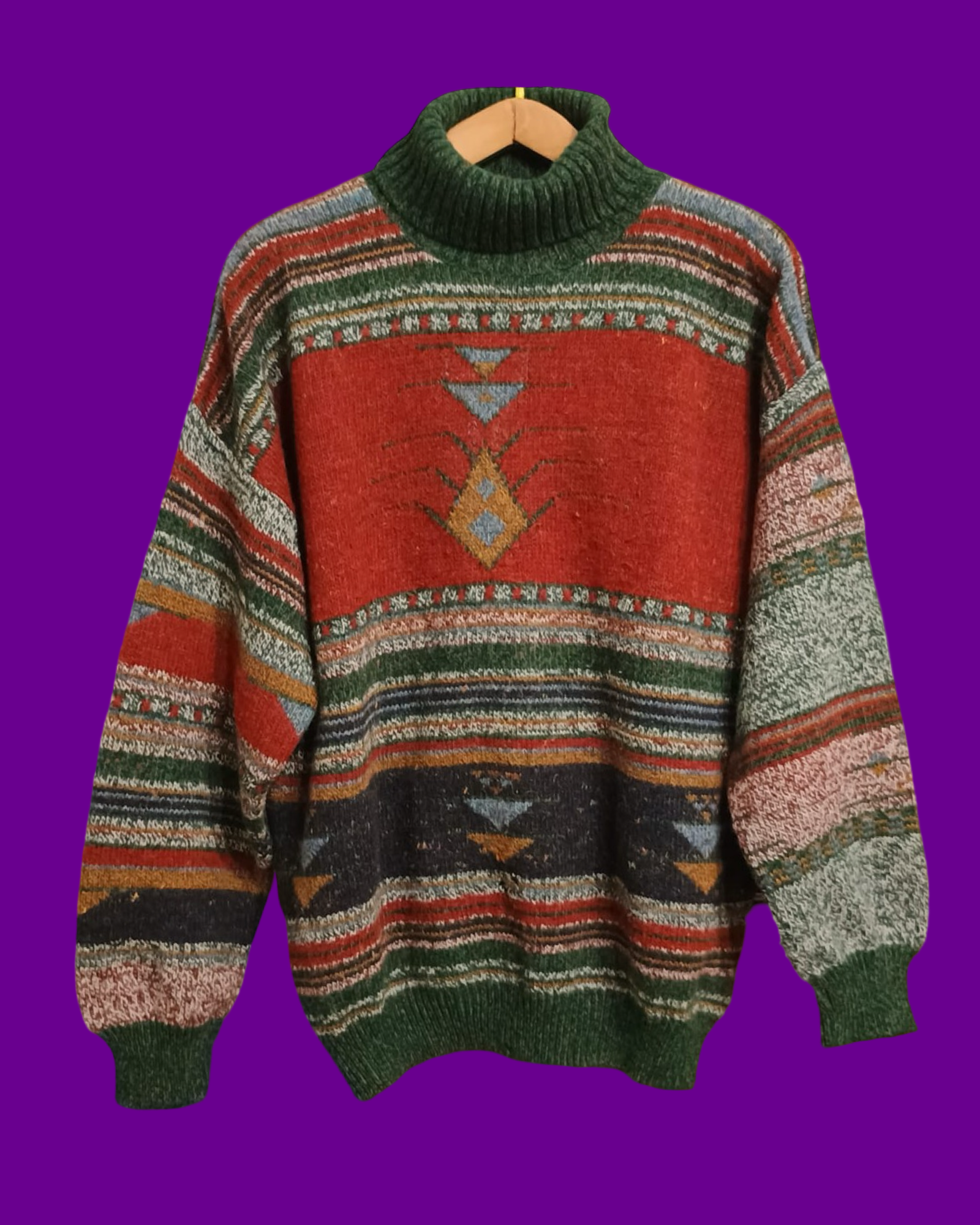 Vintage Multicolor Fantasy 90's Sweater Unisex Size L