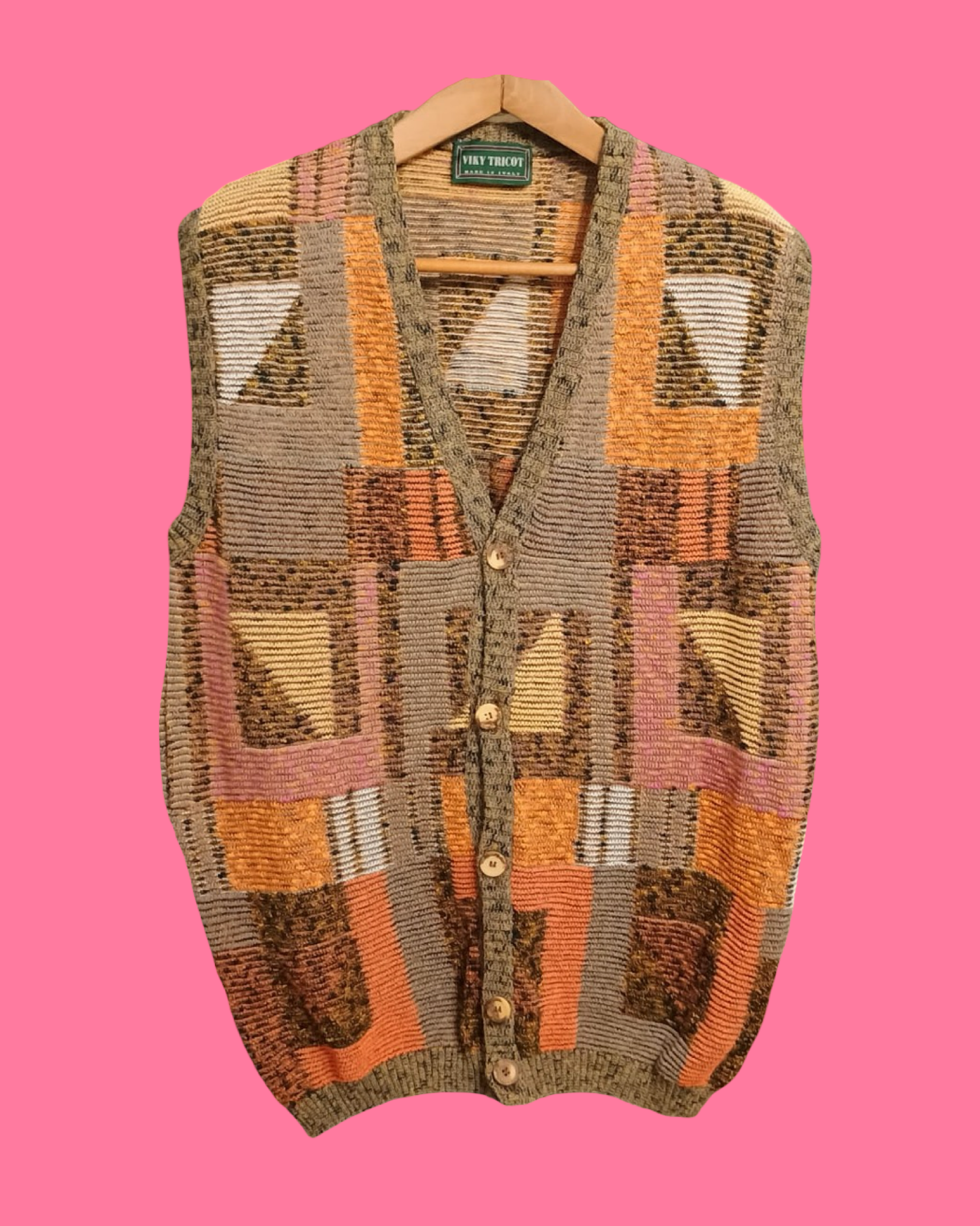 Vintage Multicolor Fantasy 90's Gilet Unisex Size L