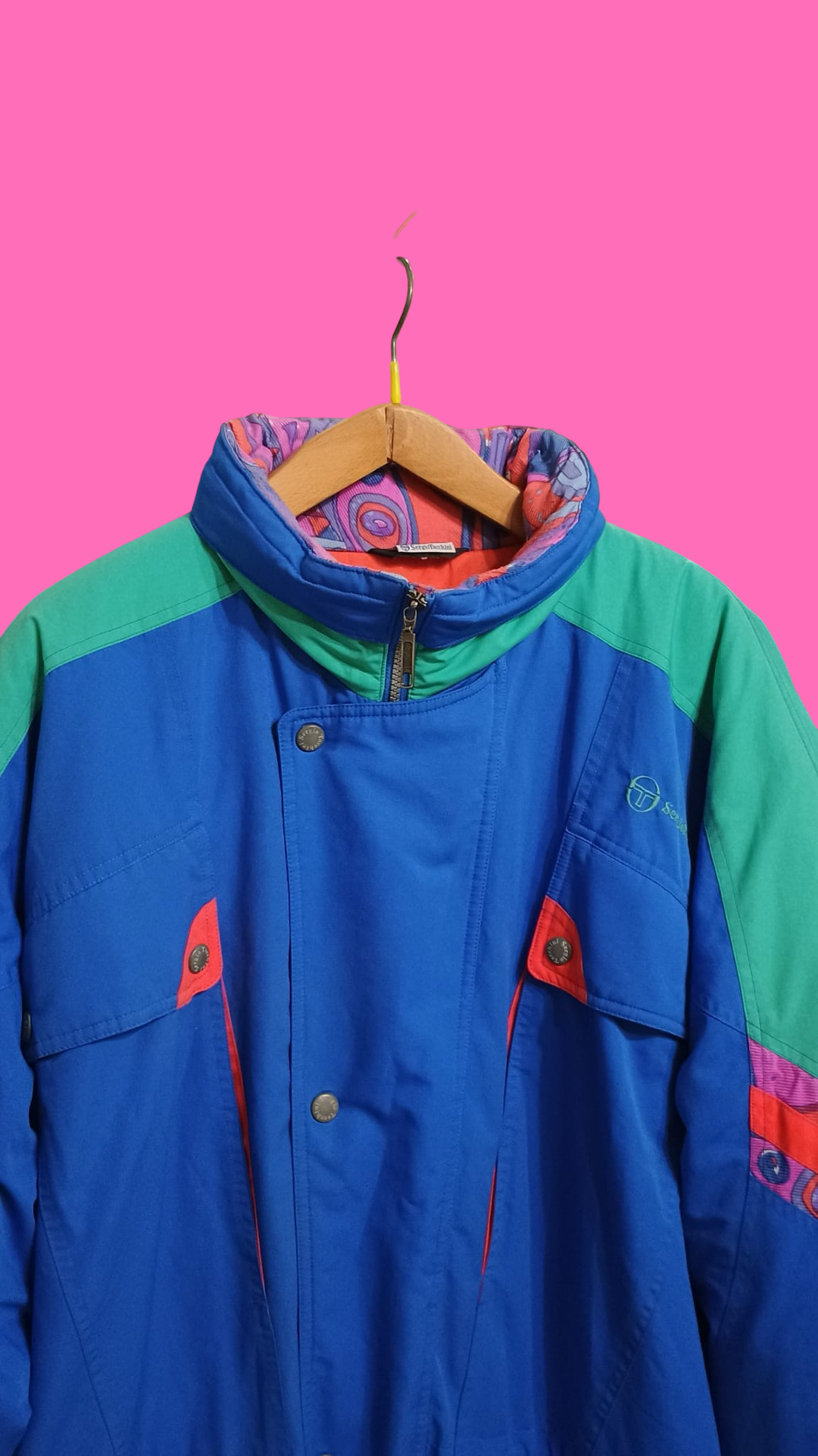 Vintage Multicolor Fantasy 90's Sergio Tacchini Snow Jacket Unisex Size XL