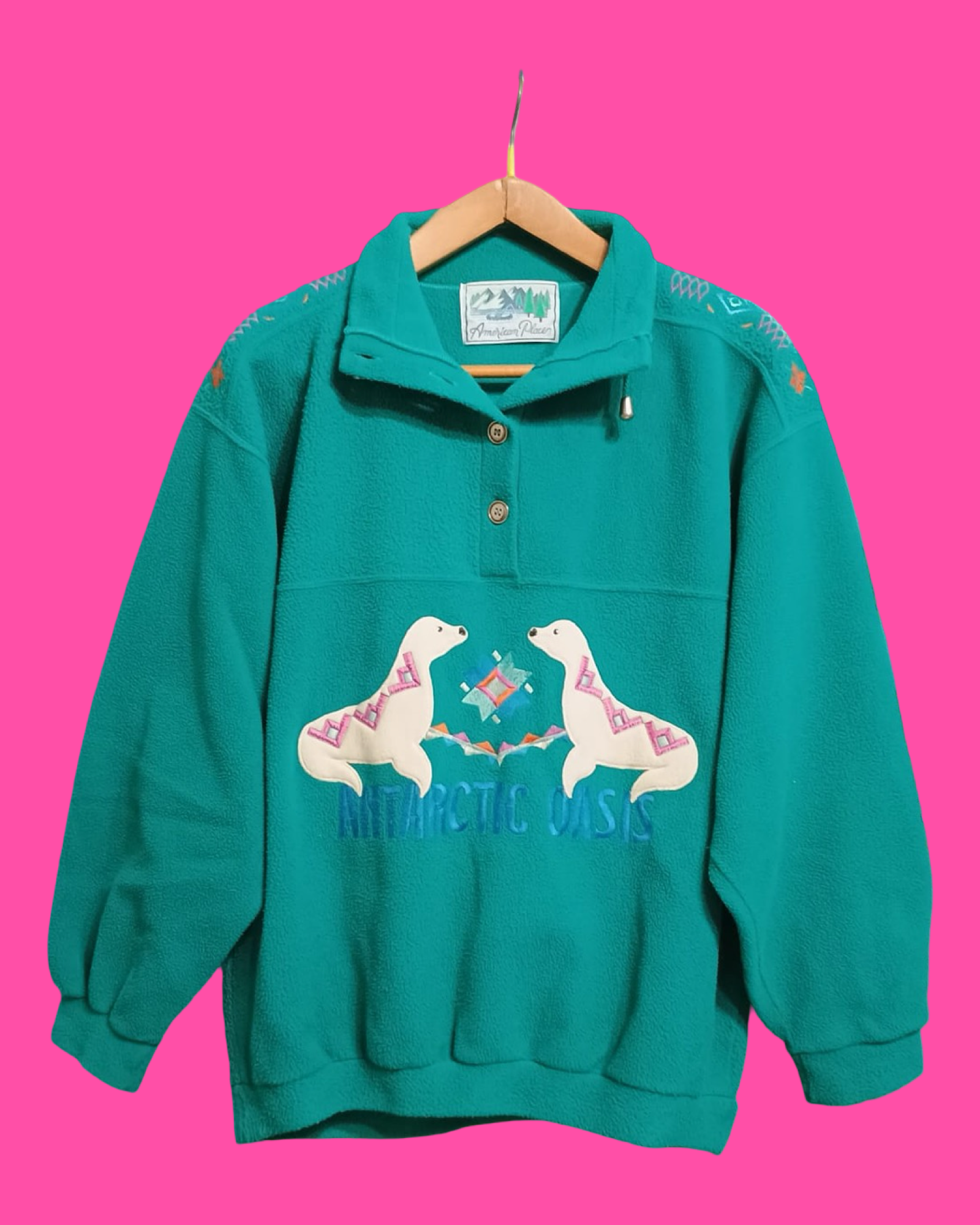 Vintage Multicolor Fantasy 90's Fleece Unisex Size L