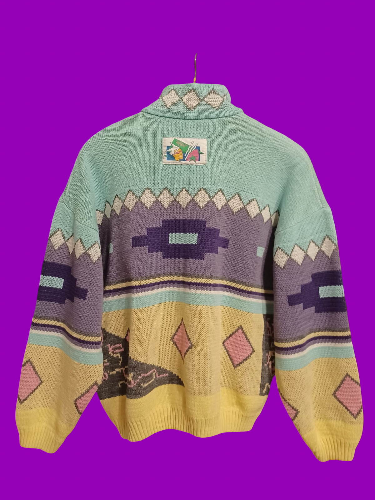 Vintage Multicolor Fantasy 90's Sweater Woman Size M