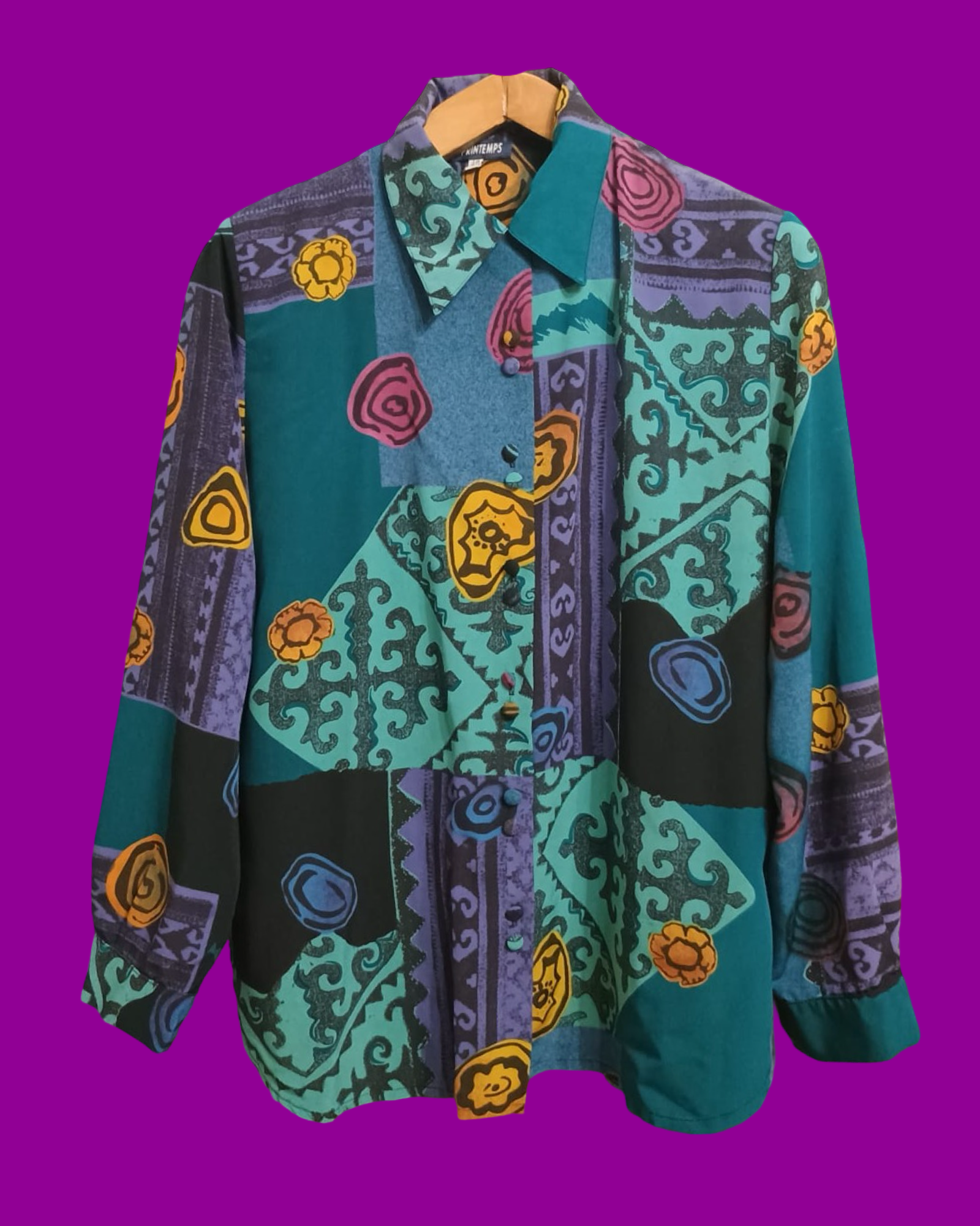 Vintage Multicolor Fantasy 90's Shirt Woman Size M