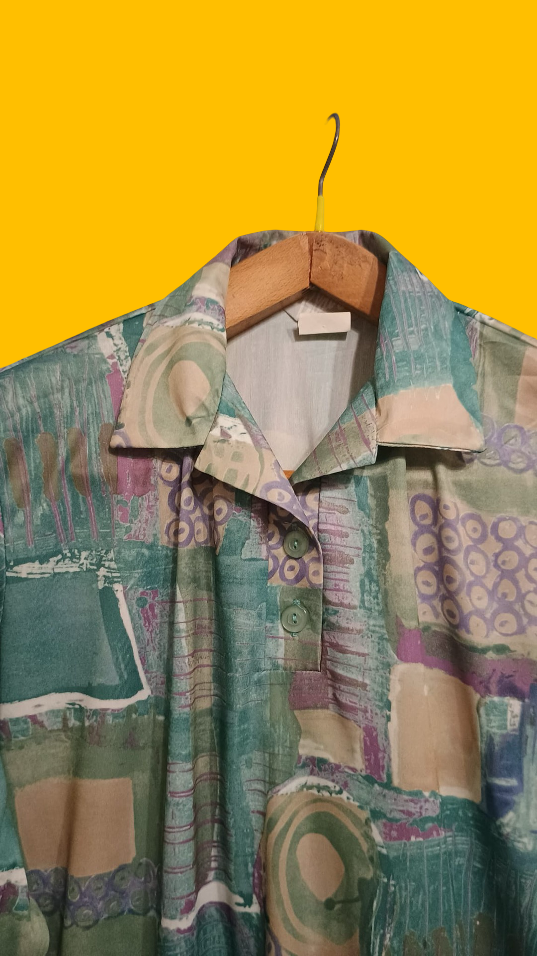 Vintage Multicolor Fantasy 90's Polo Shirt Woman Size M