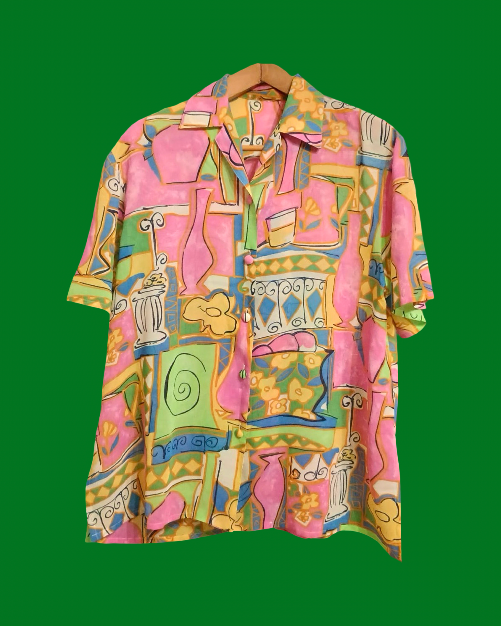 Vintage Multicolor Fantasy 90's Shirt Woman Size L